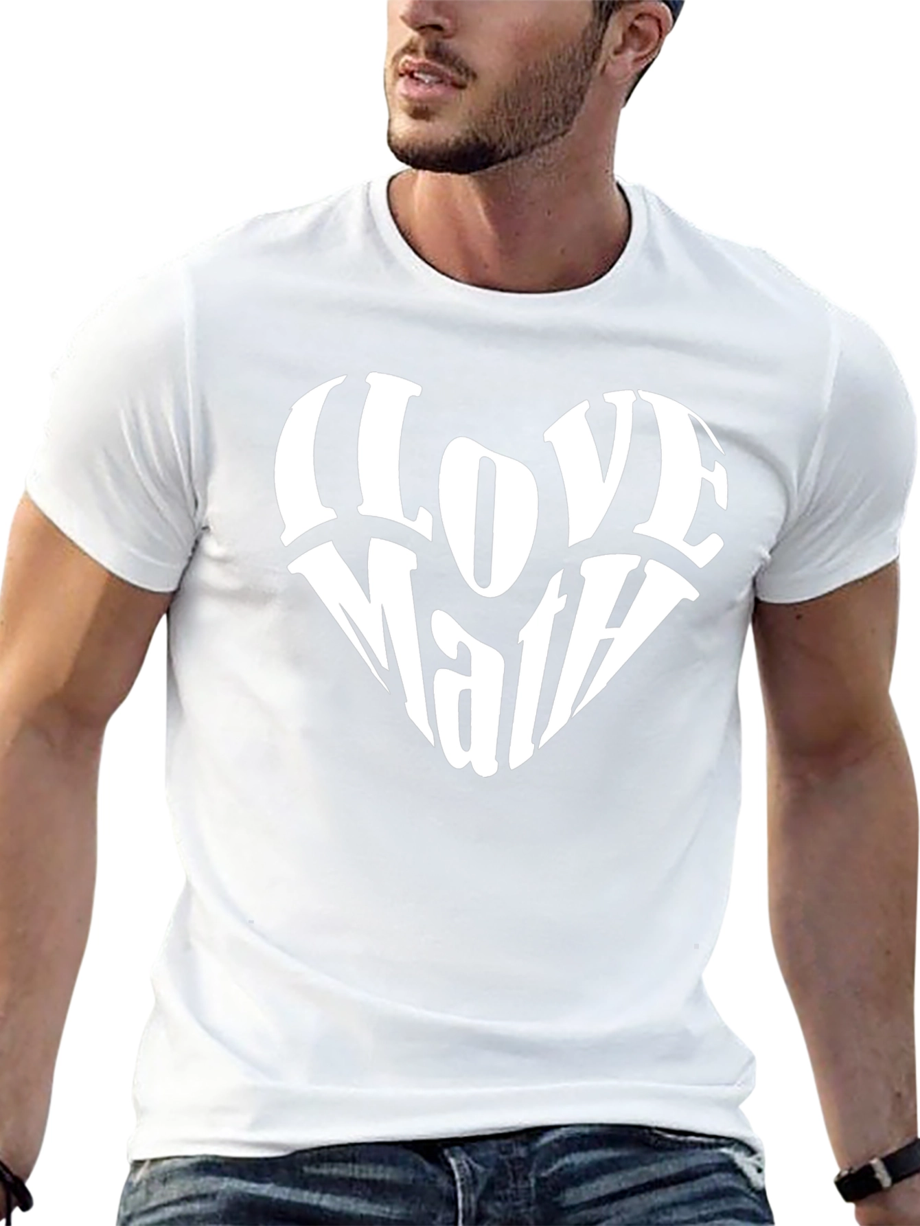 I Love Math Heart Graphic Black T-Shirt