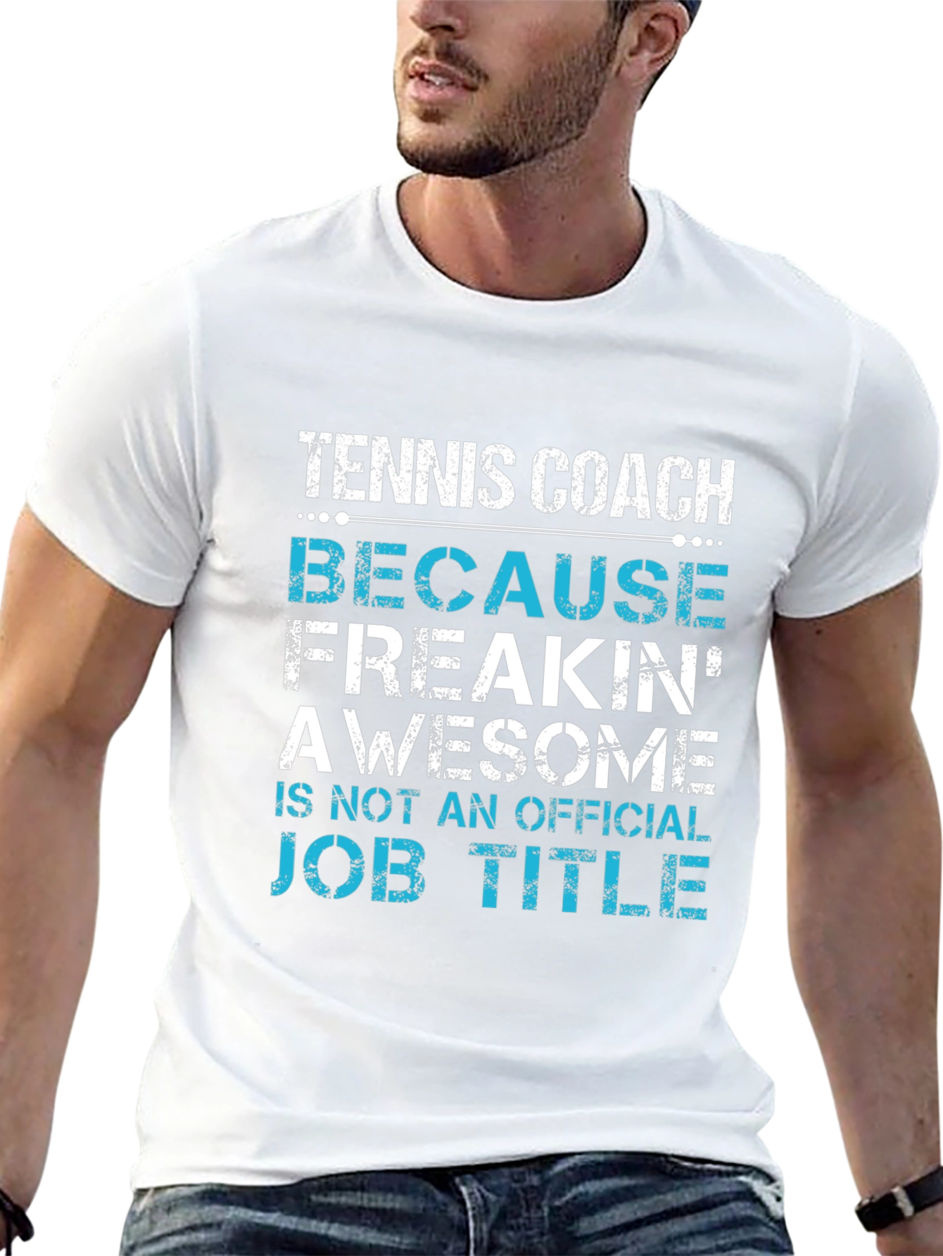 Tennis Coach Awesome Job Title Graphic Tee