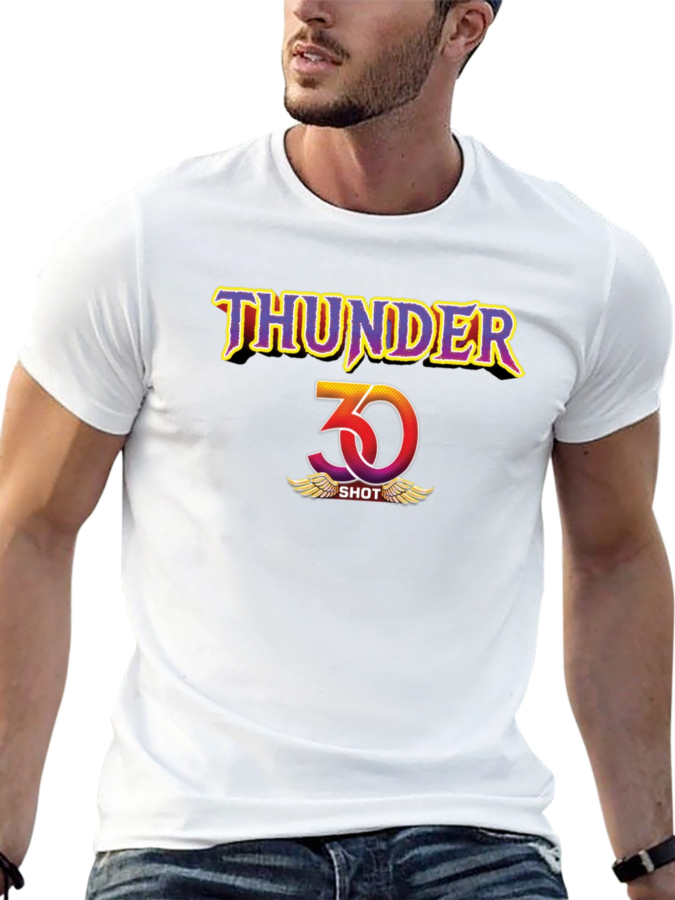 Thunder 30 Shot Graphic Tee - Bold Black Cotton