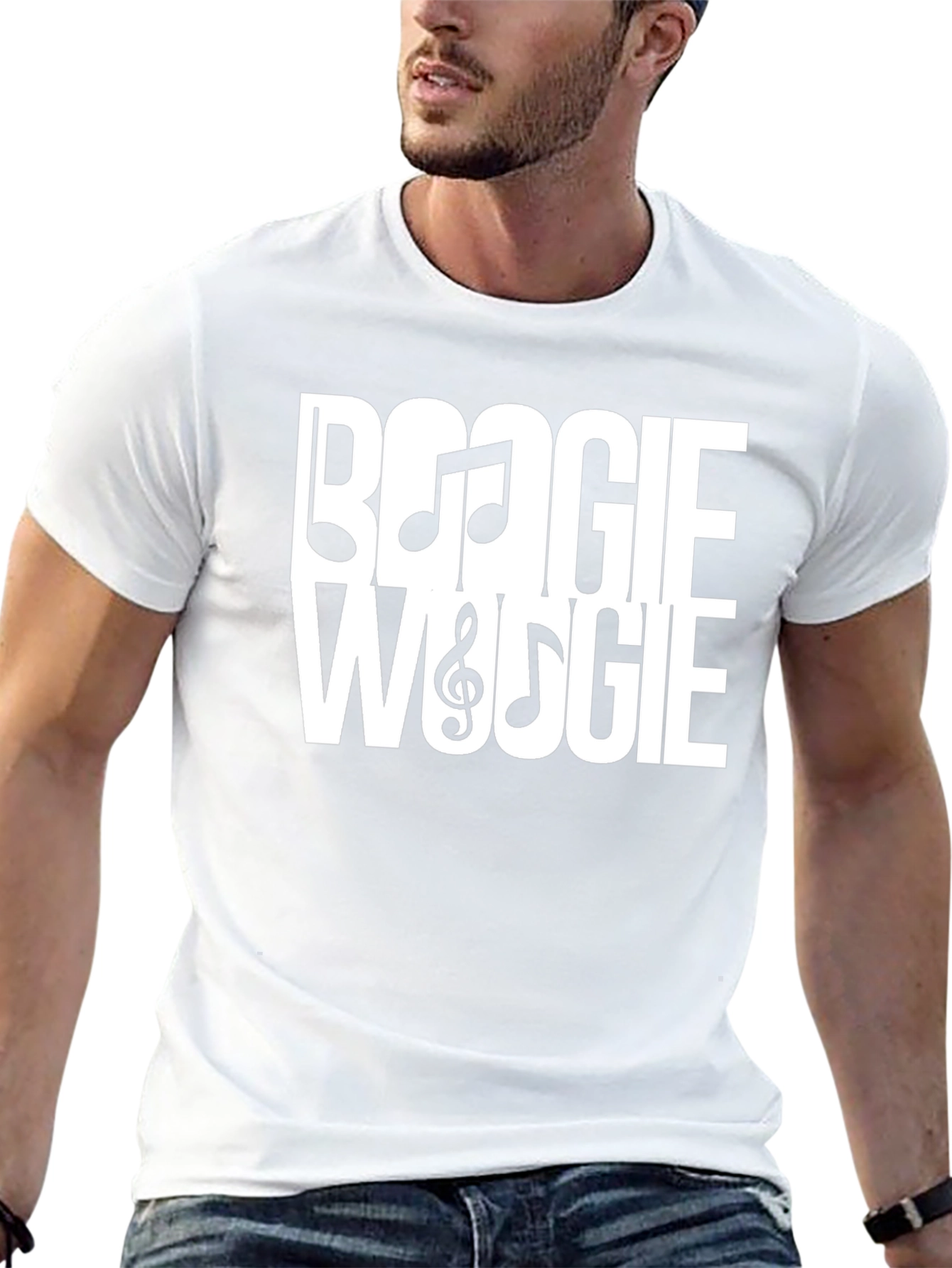 Boogie Woogie Music Notes T-Shirt - Black