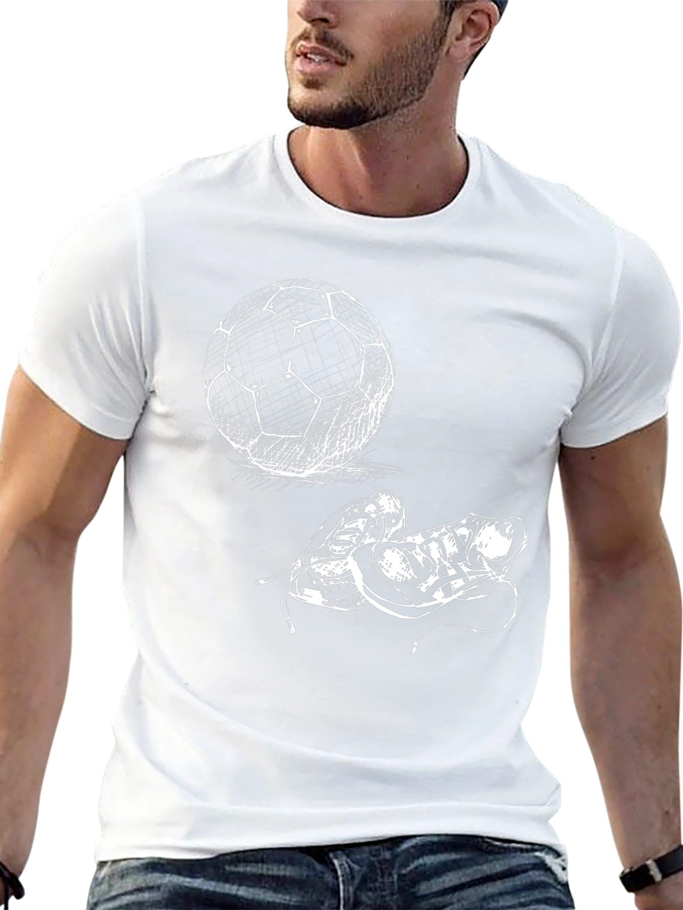 Soccer Ball & Cleats Graphic Tee - Black