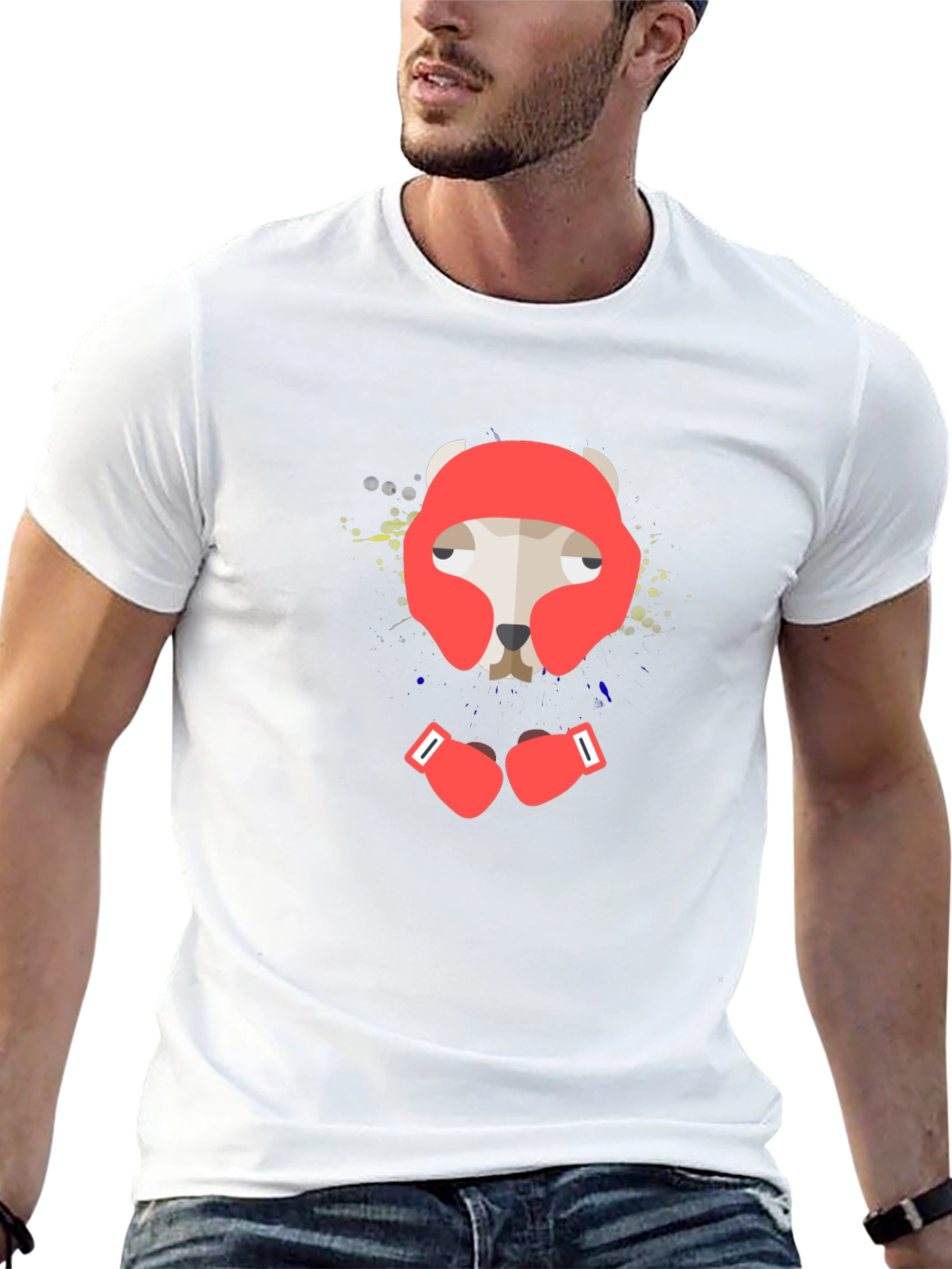 Boxer Dog Graphic Tee - Black Cotton T-Shirt