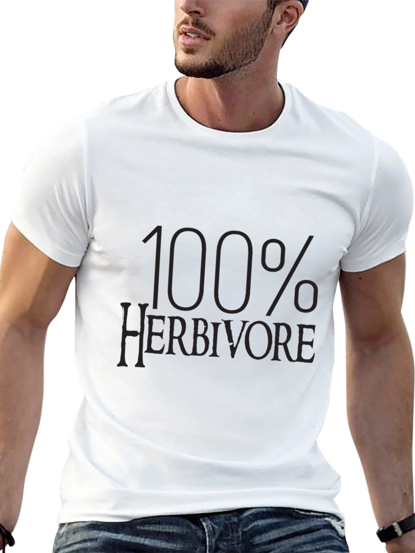 100% Herbivore Black Tee - Vegan Style