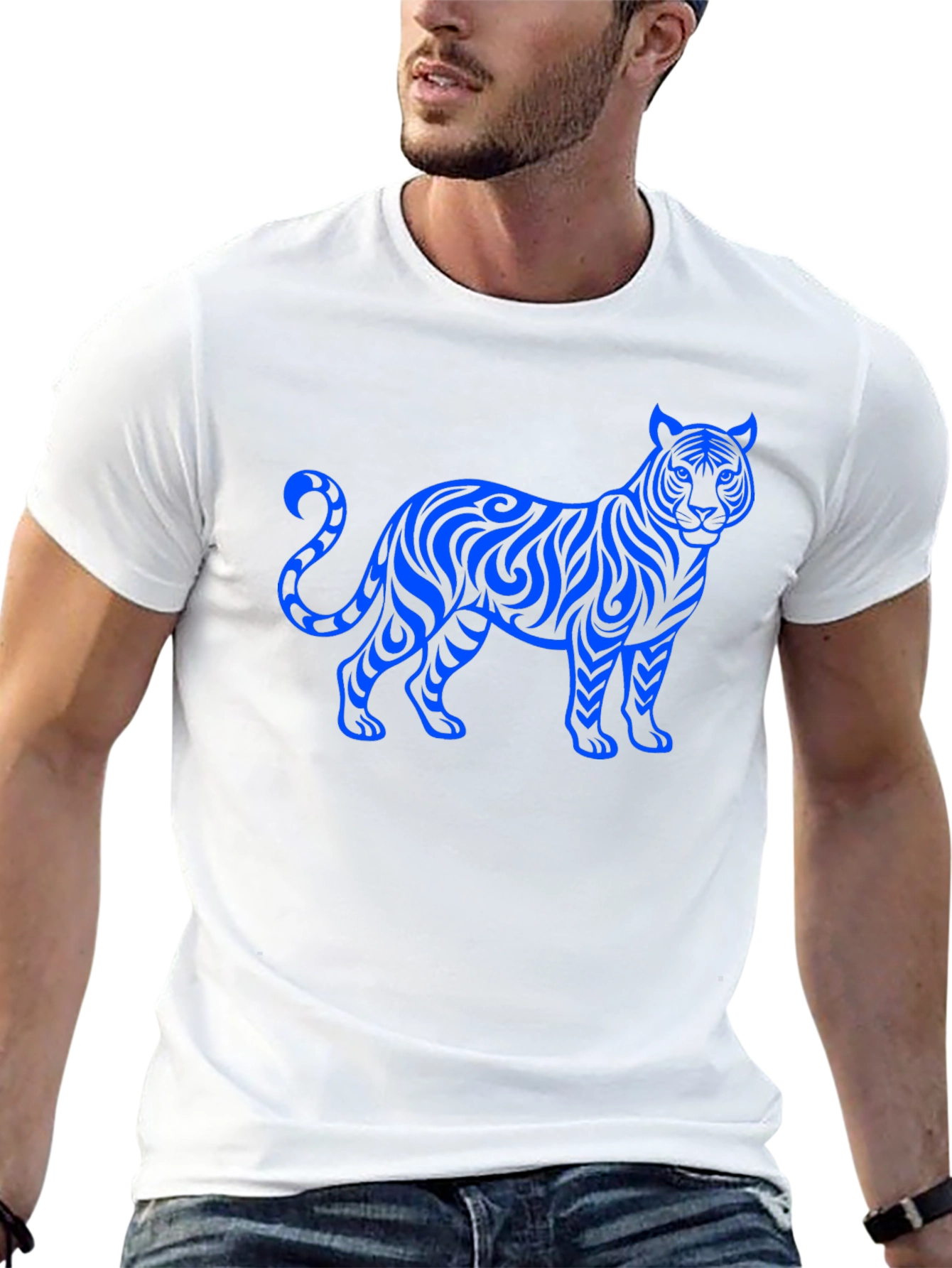 Tribal Tiger Graphic Black T-Shirt