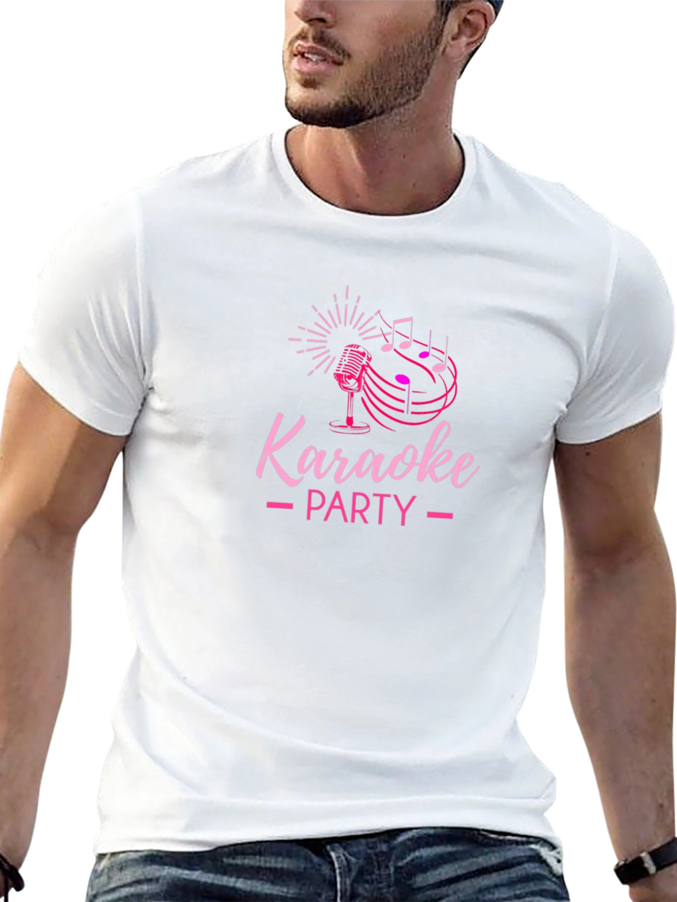 Karaoke Party Graphic Tee - Black Cotton T-Shirt