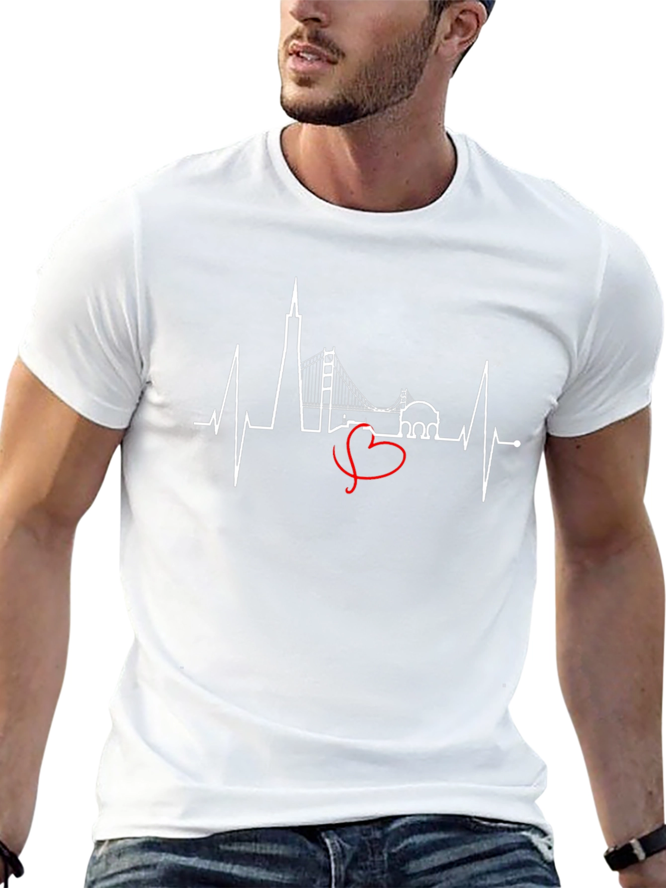 San Francisco Skyline Heartbeat T-Shirt