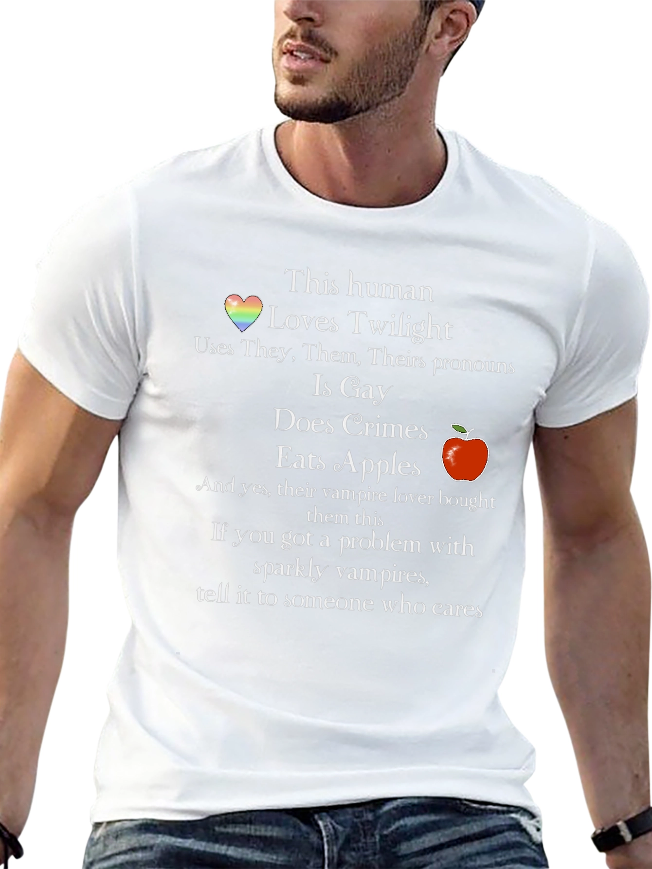 Funny This Human Loves Twilight Graphic T-Shirt