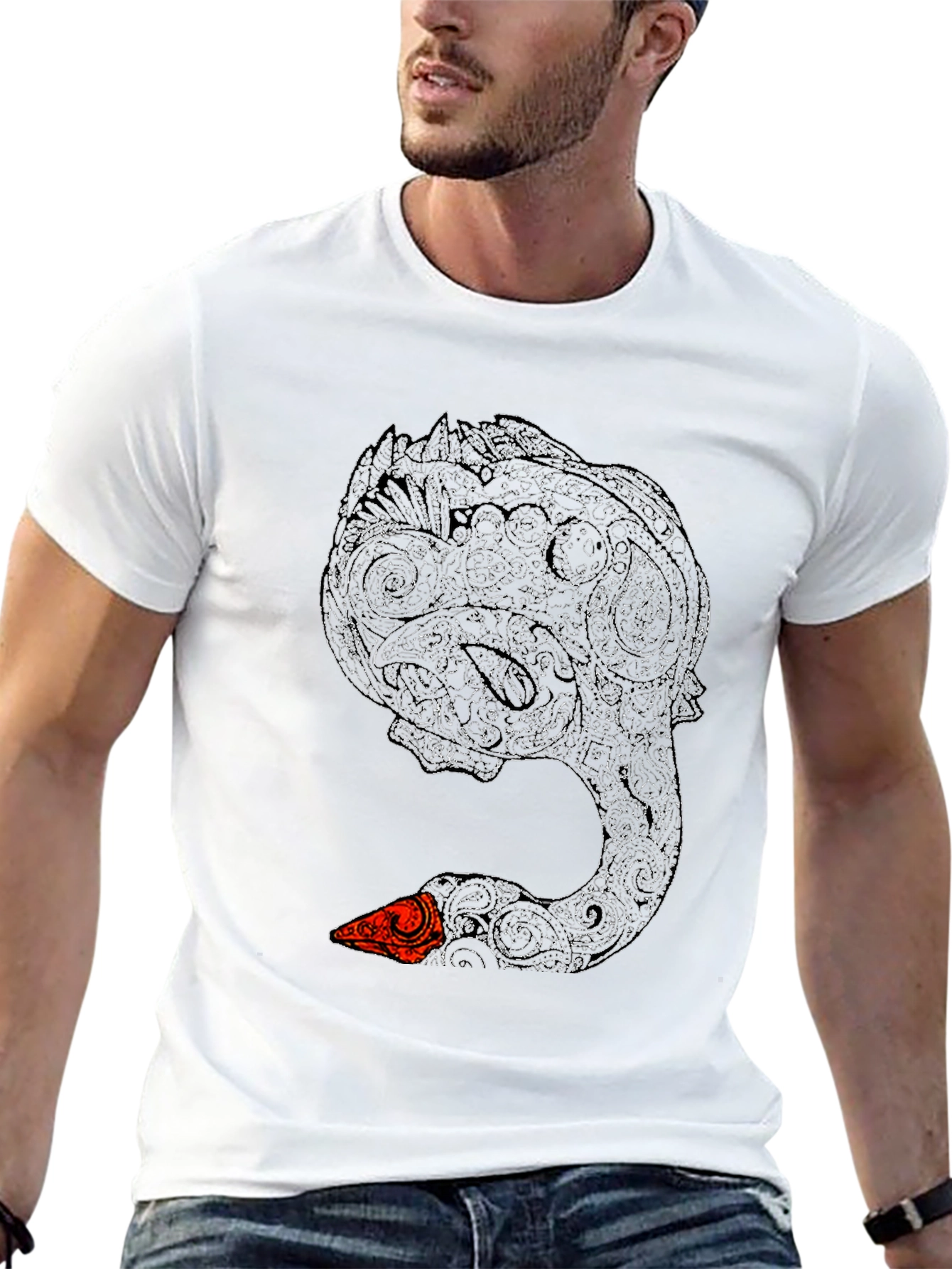 Black Swan Art T-Shirt - Unique Graphic Tee