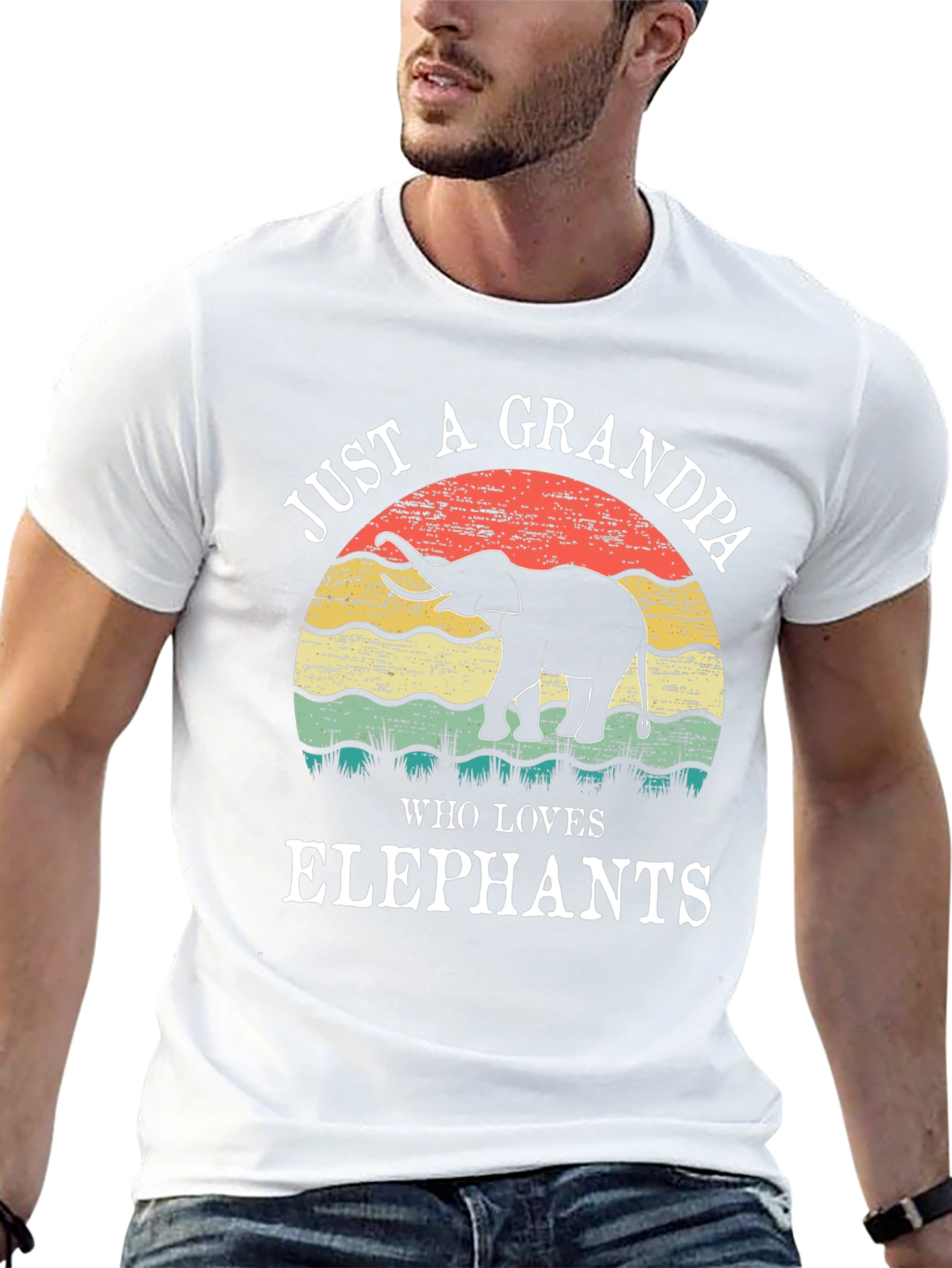 Elephant Grandpa Graphic Tee - Perfect Gift!