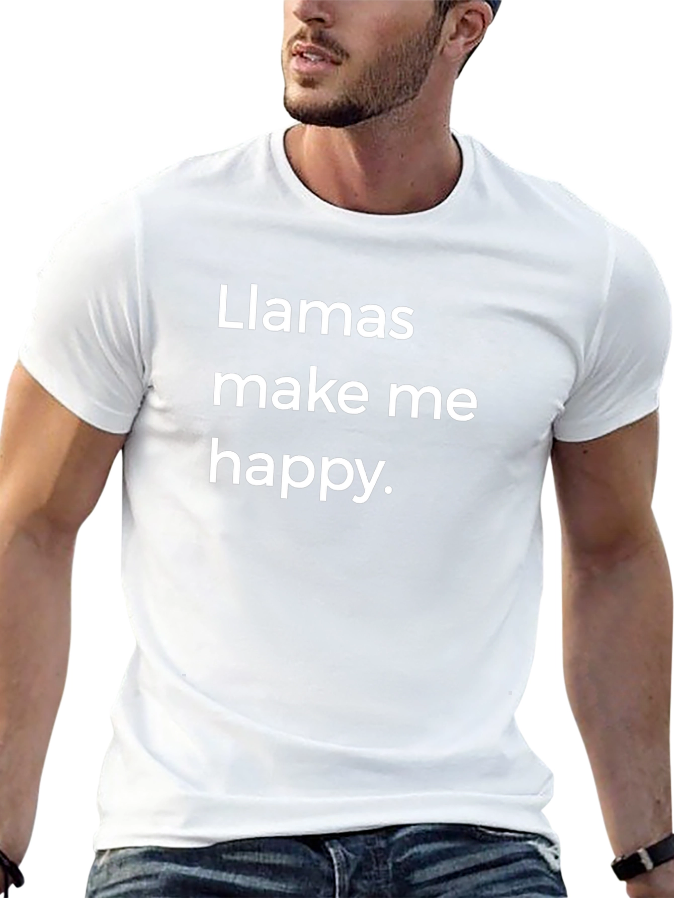 Llamas Make Me Happy Graphic Tee - Black