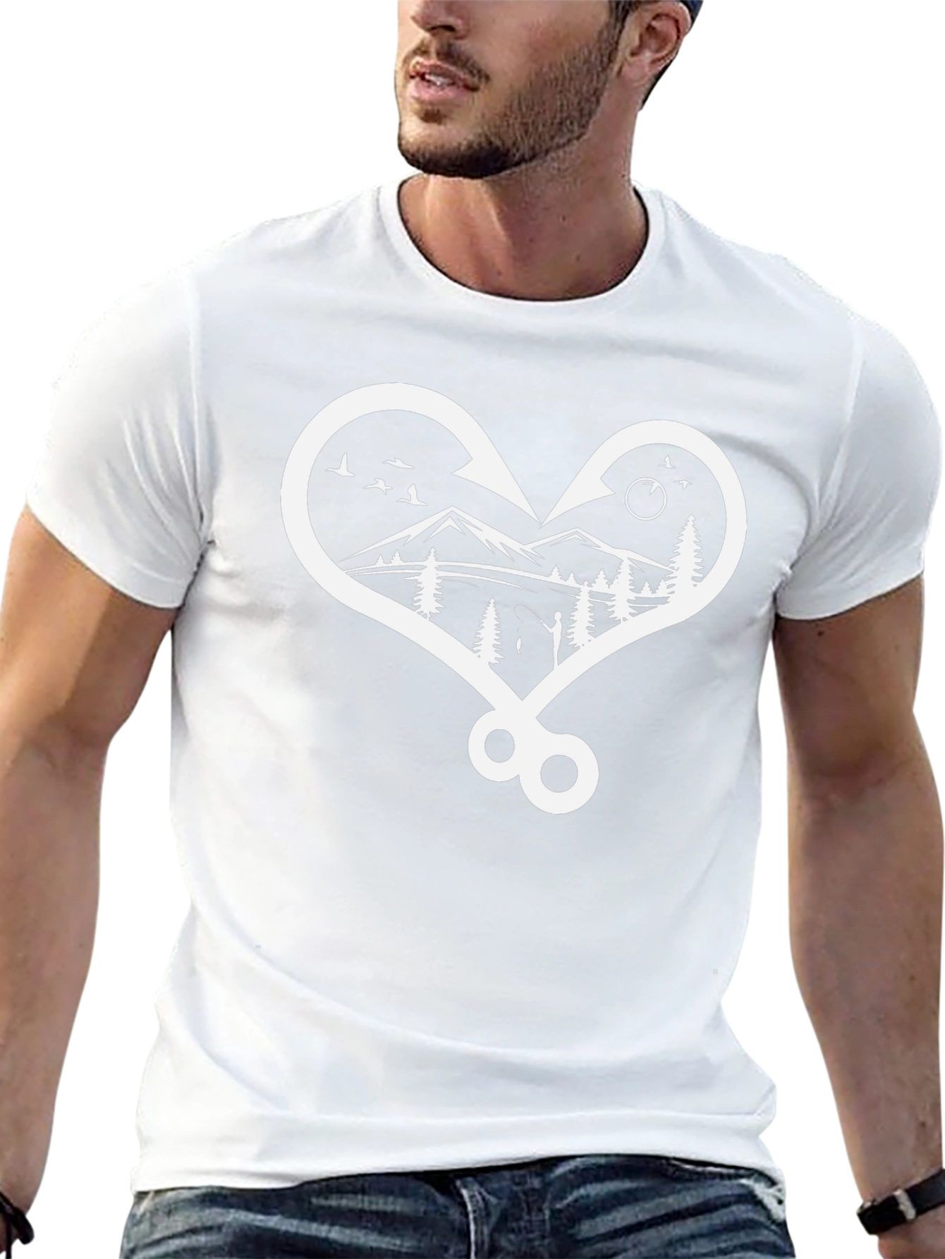 Fishing Hook Heart Graphic Tee