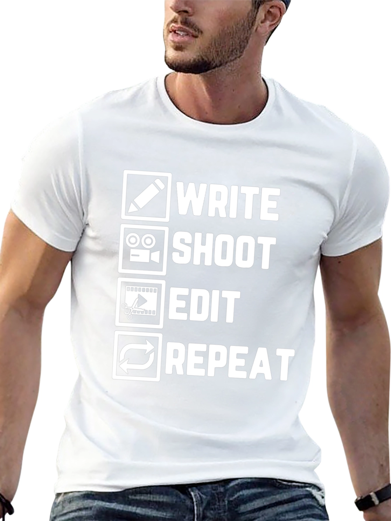 Write Shoot Edit Repeat Filmmaker T-Shirt