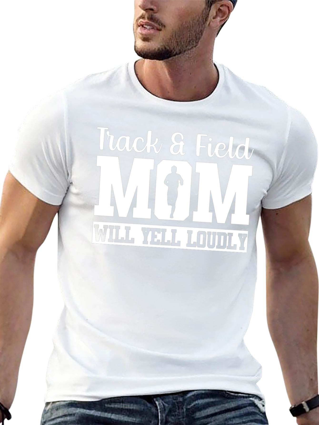 Track & Field Mom T-Shirt Will Yell Loudly Black