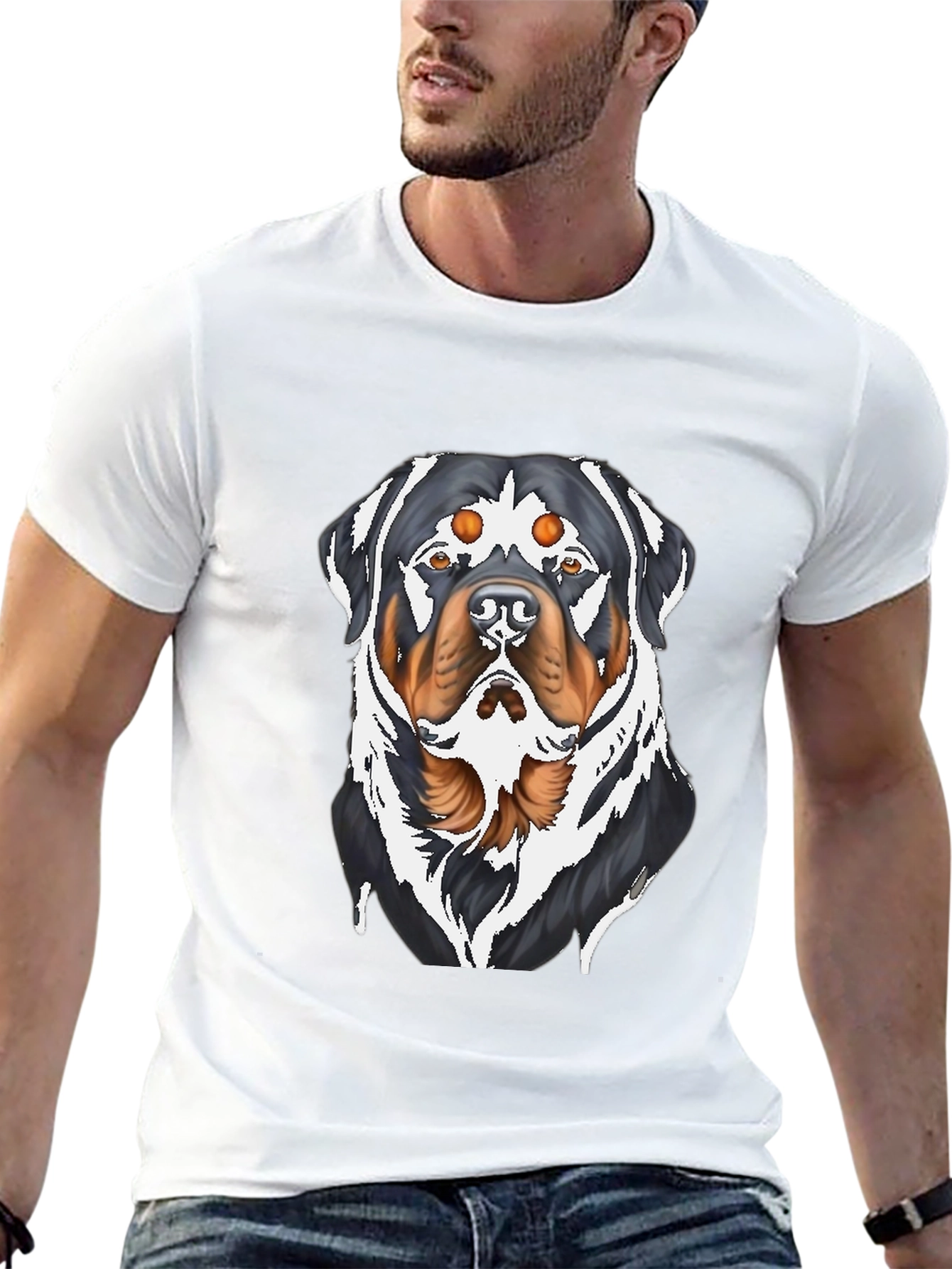 Rottweiler Graphic T-Shirt - Black Cotton Tee