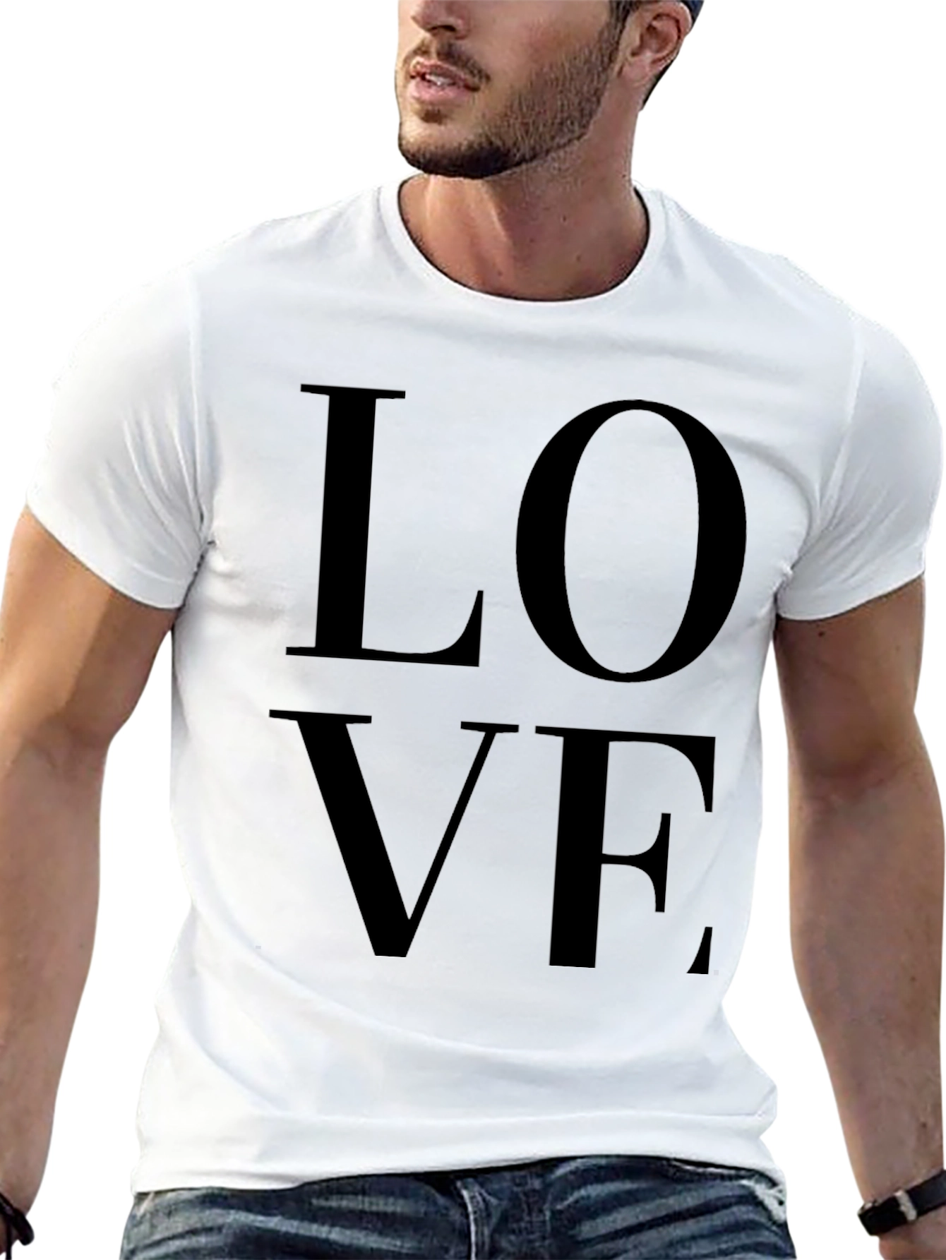 Love Graphic Black T-Shirt for Men
