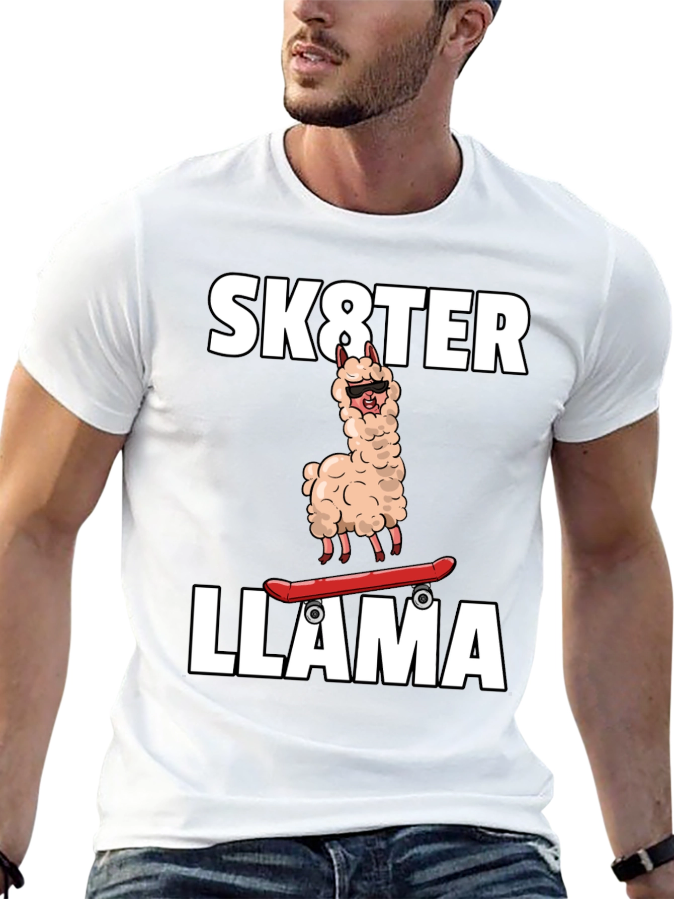 Sk8ter Llama Graphic T-Shirt - Cool & Fun!