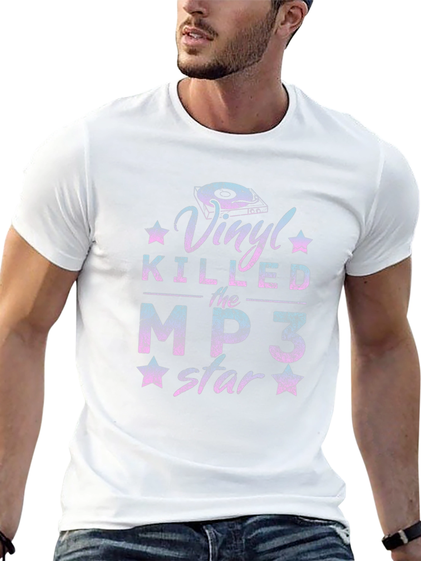 Vinyl Killed the MP3 Star Graphic T-Shirt