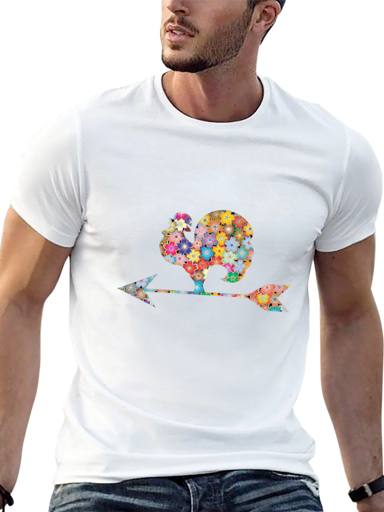 Floral Rooster Weathervane Graphic Tee