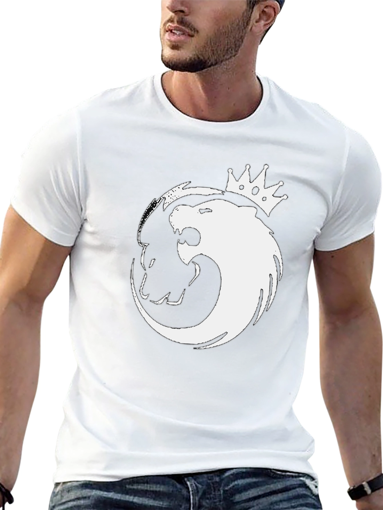 Lion King Yin Yang Graphic Black T-Shirt