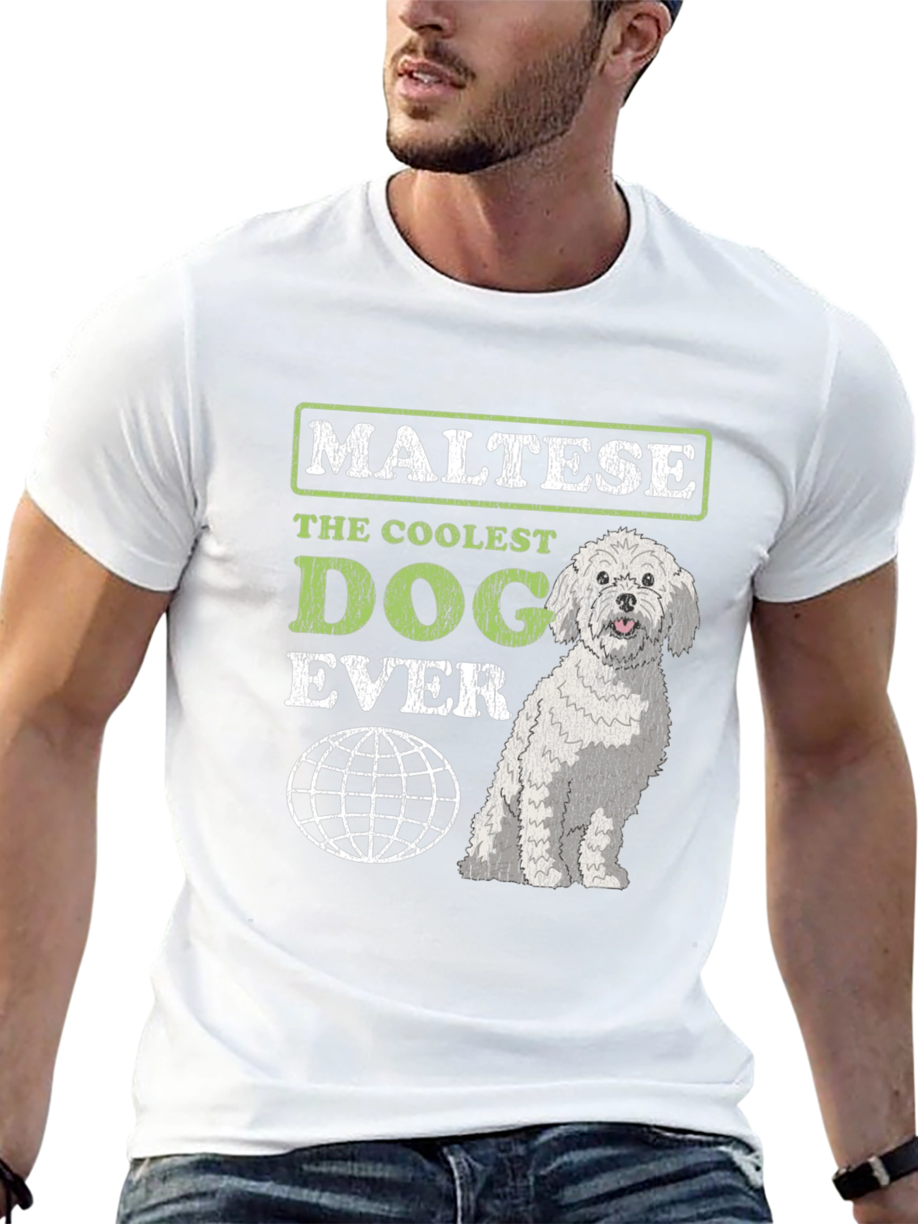 Maltese Coolest Dog Ever Graphic T-Shirt