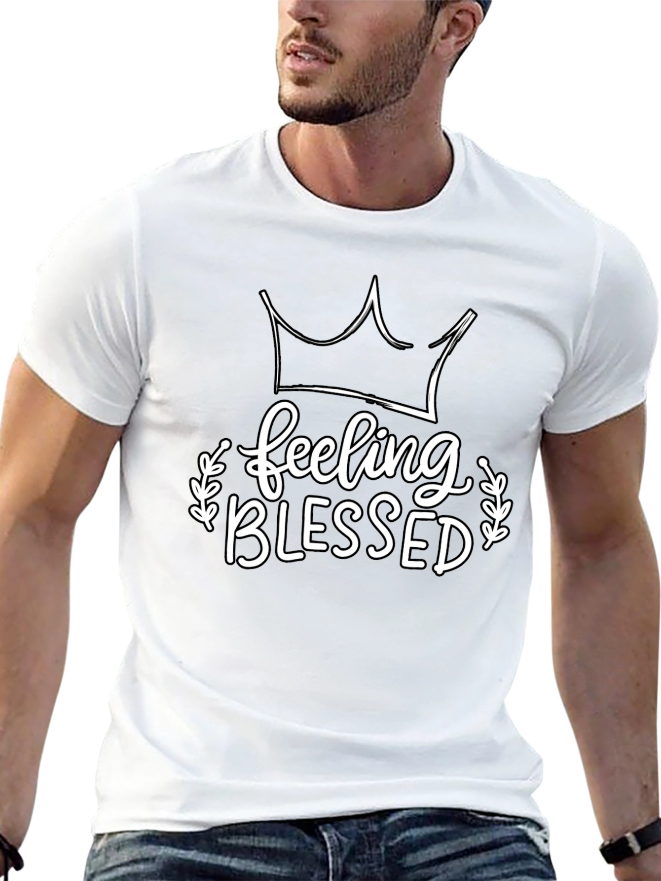 Feeling Blessed Graphic Tee - Black Casual T-Shirt