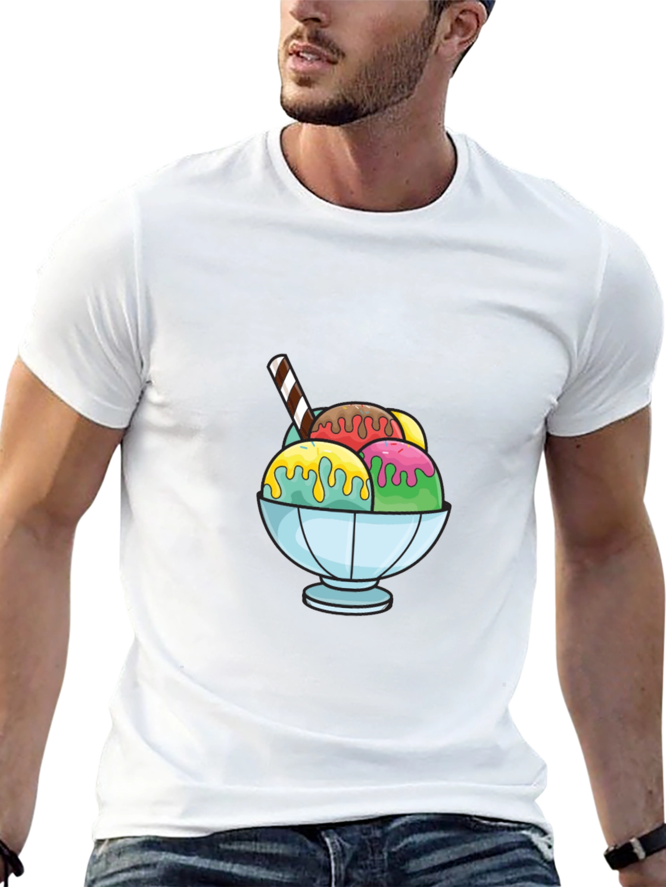 Ice Cream Dessert Graphic T-Shirt - Casual Style