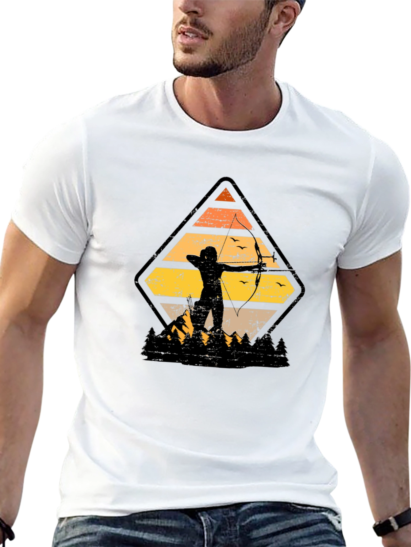 Archery Sunset Graphic Tee - Nature Lovers T-Shirt