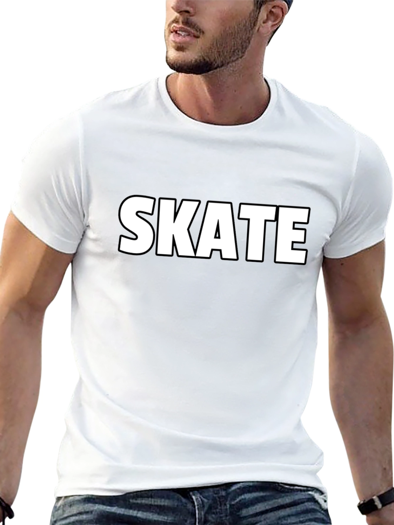 Skate Graphic Tee - Black Cotton T-Shirt