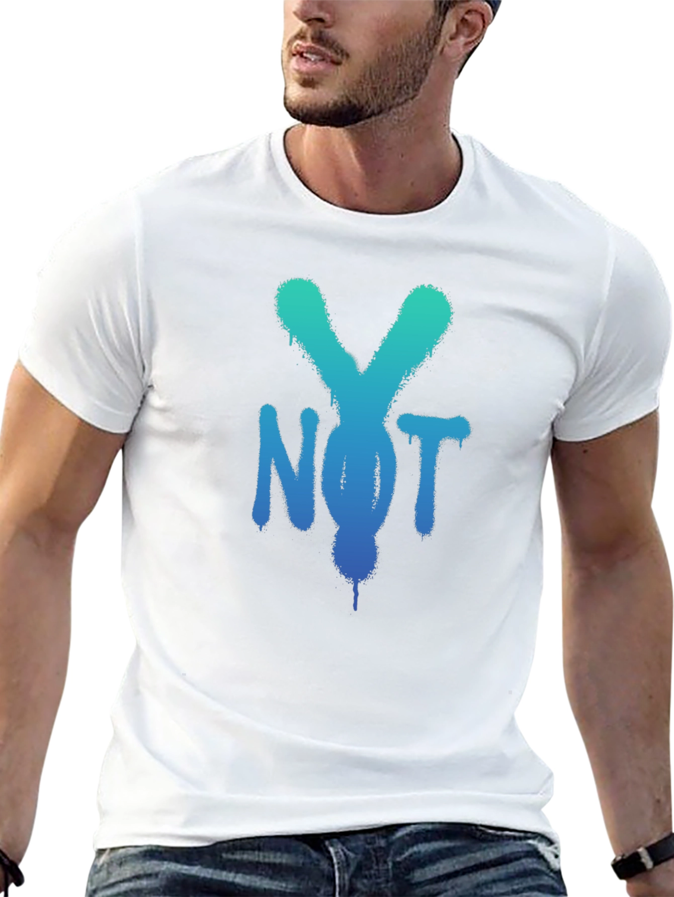 Cool Not Y Spray Paint Style Black T-Shirt