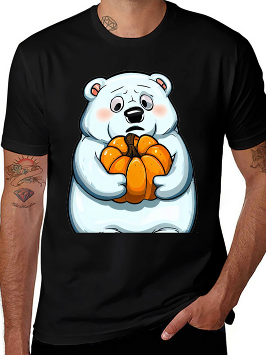 Polar Bear Pumpkin T-Shirt - Black