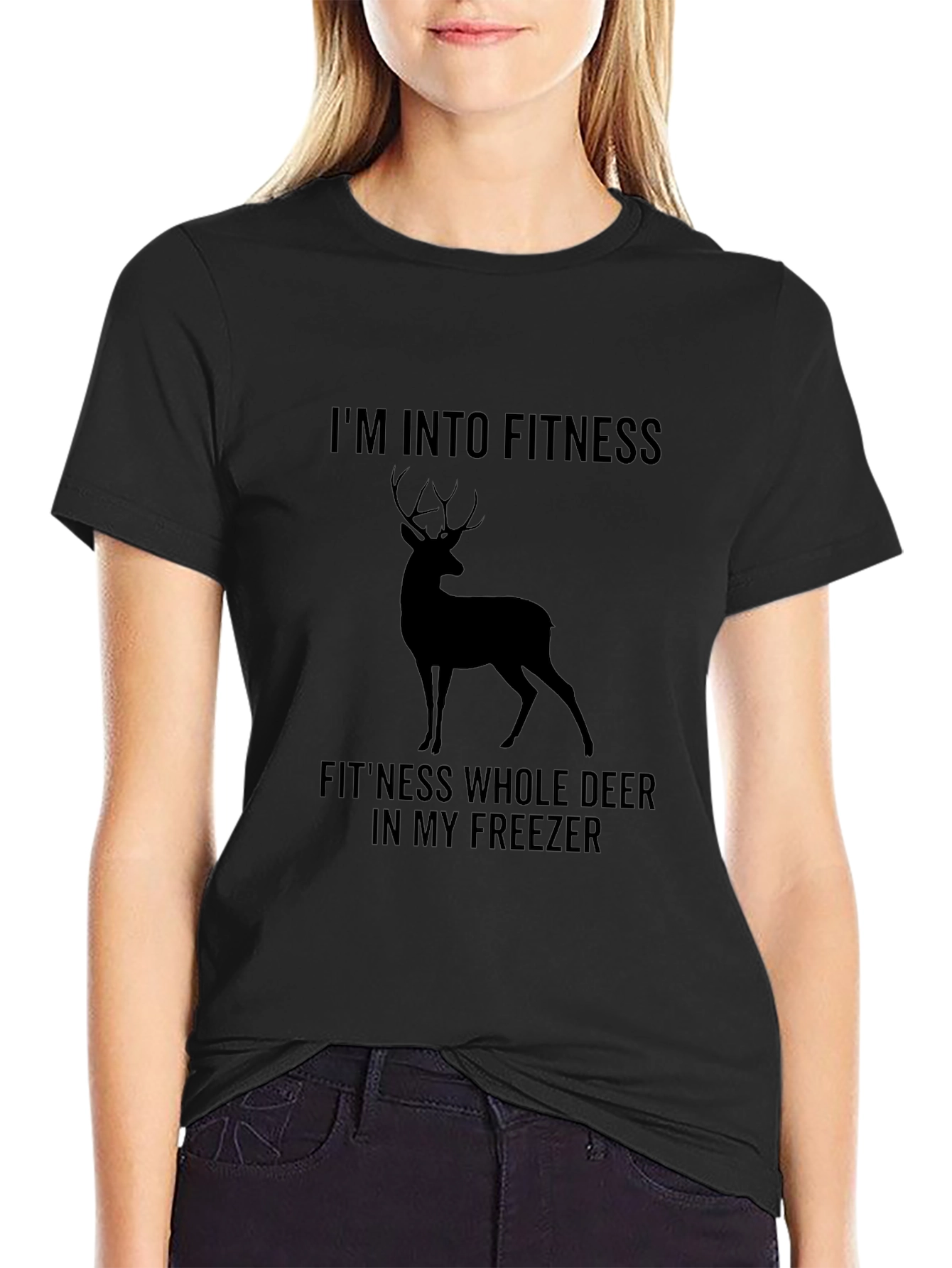 Fitness Deer T-Shirt - Humorous Animal Graphic Tee