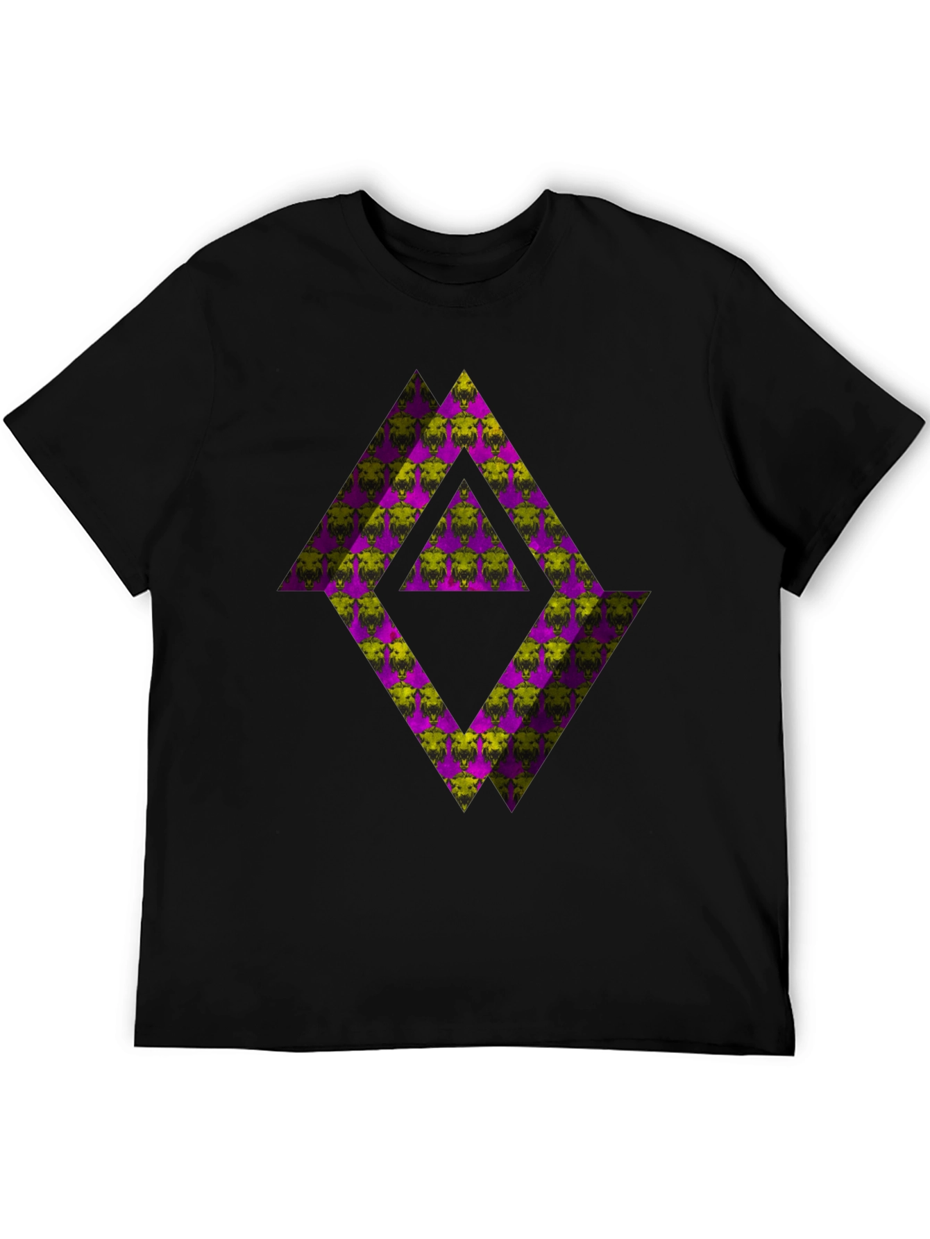 Abstract Graphic T-Shirt - Black Tee with Geometric Print
