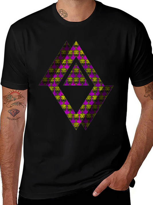 Abstract Graphic T-Shirt - Black Tee with Geometric Print