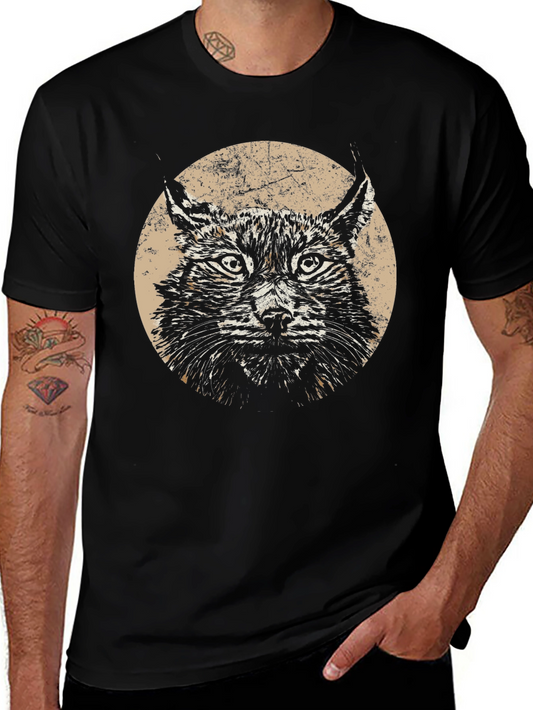Lynx Graphic Print Black T-Shirt
