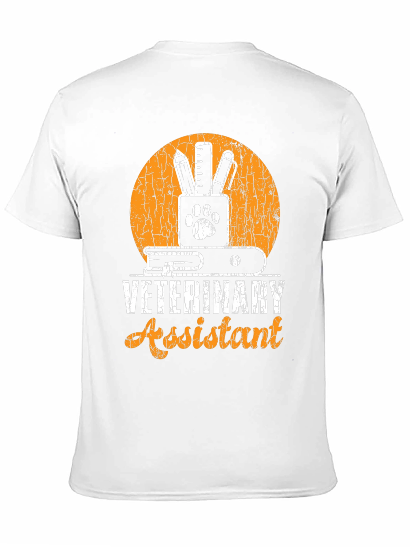Veterinary Assistant Graphic T-Shirt Animal Paw Print Tee