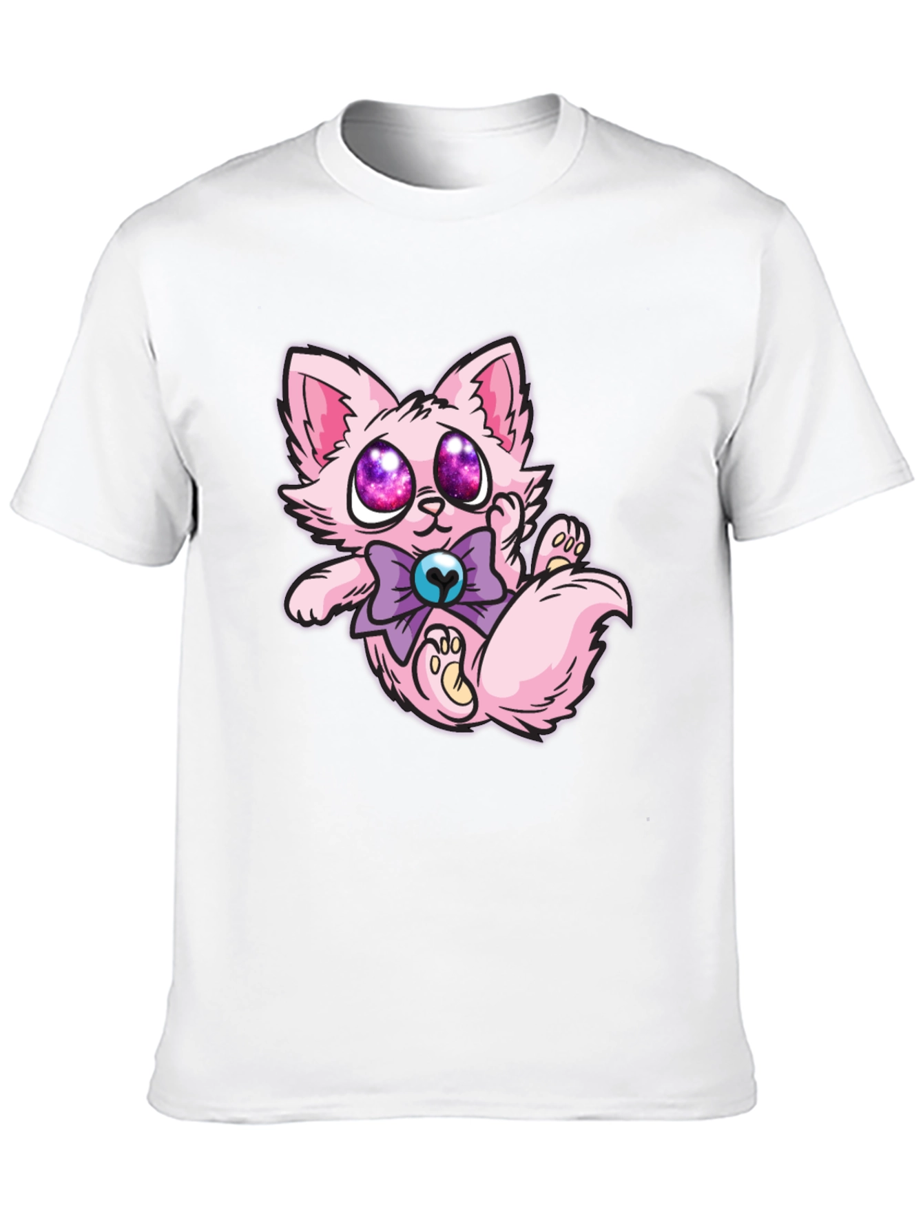 Cute Cartoon Pink Kitten T-Shirt