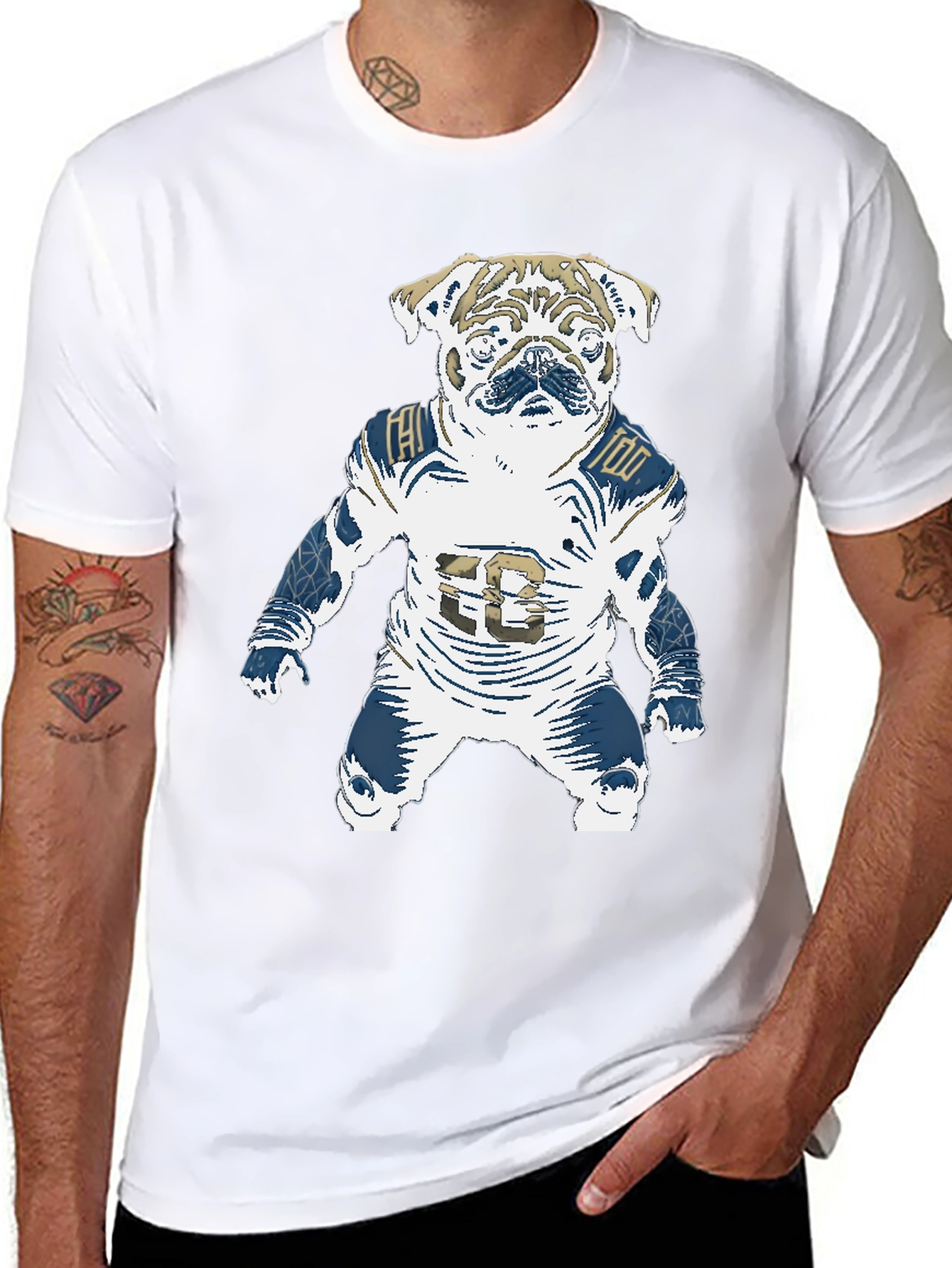 Football Pug T-Shirt - Unique Dog Lover Design