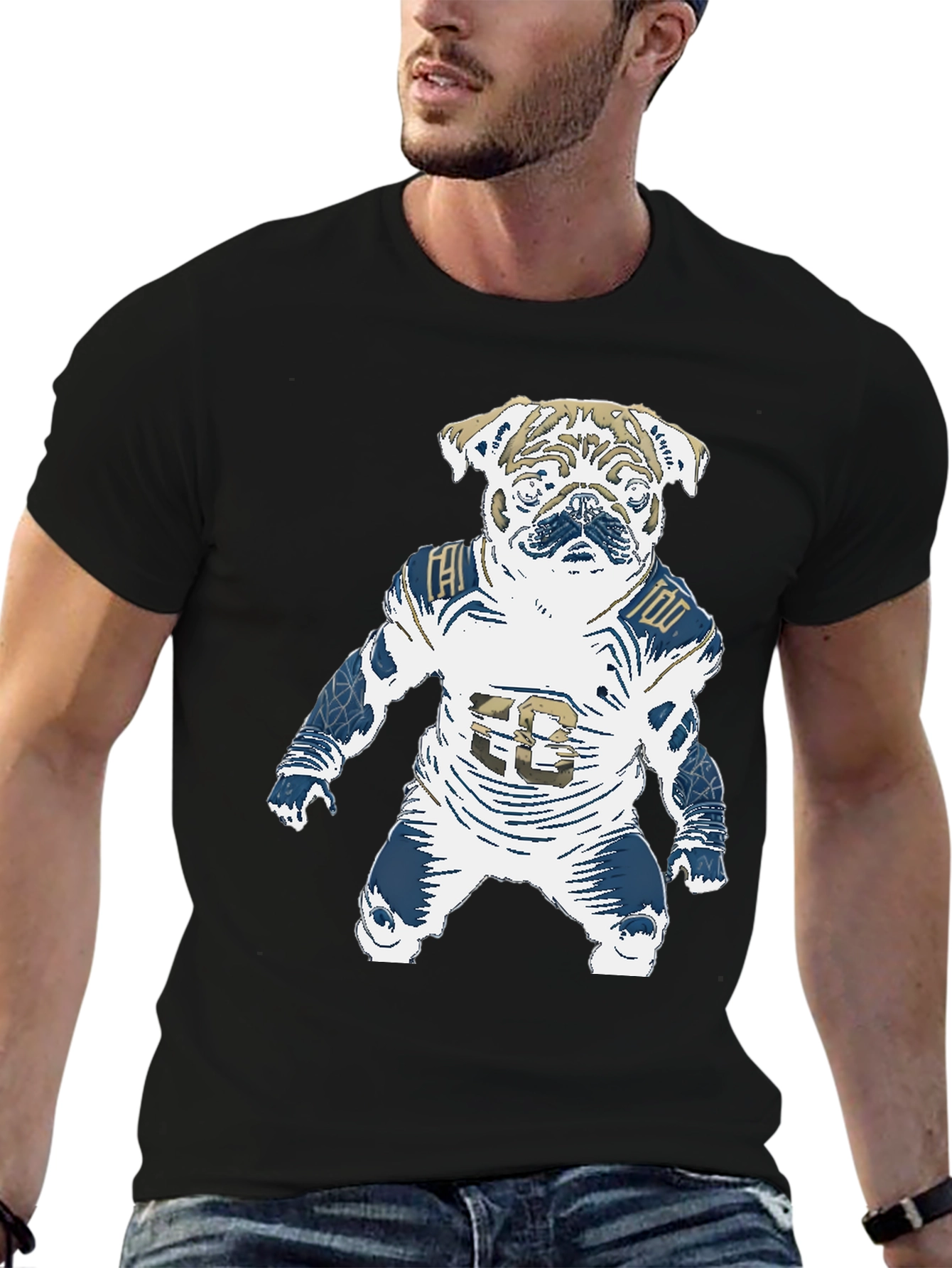 Football Pug T-Shirt - Unique Dog Lover Design