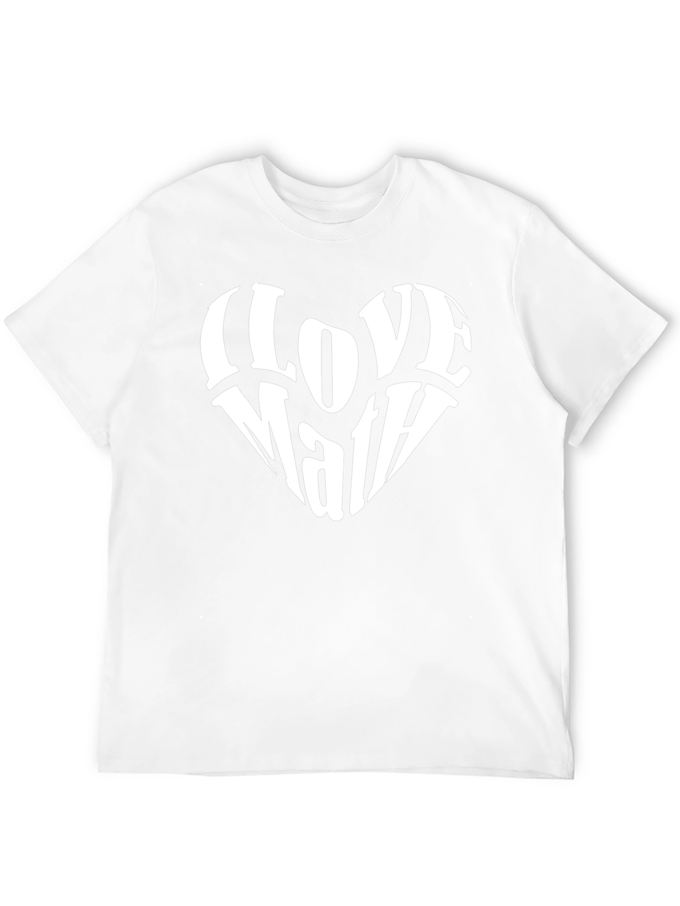 I Love Math Heart Graphic Black T-Shirt
