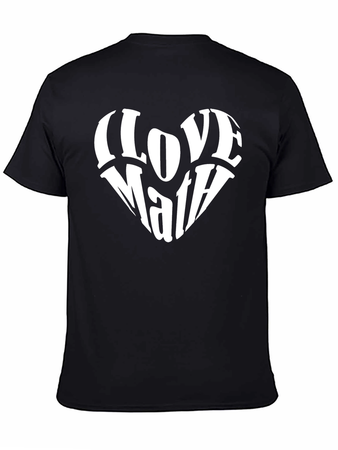 I Love Math Heart Graphic Black T-Shirt
