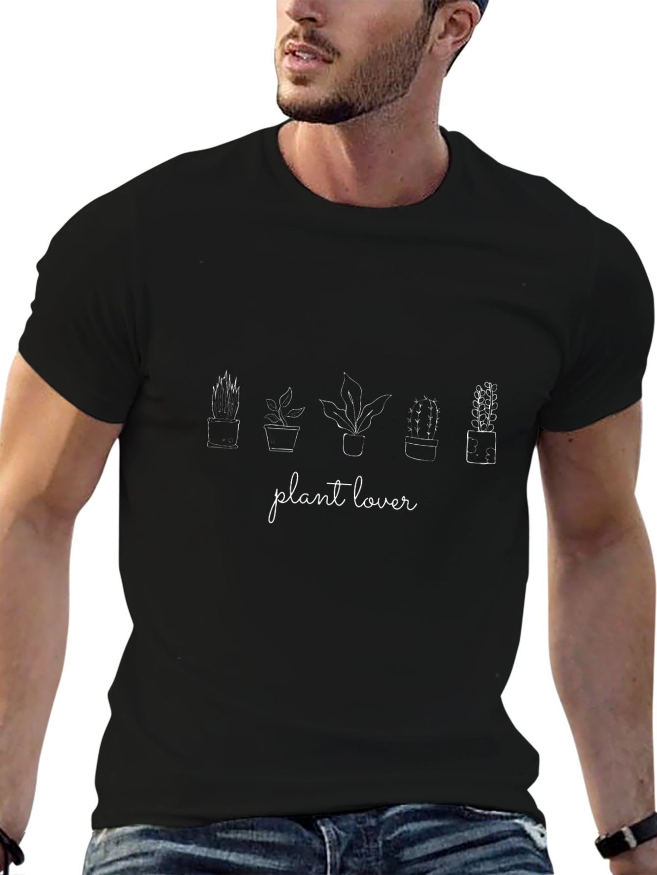 Plant Lover Graphic Tee - Black Cotton T-Shirt
