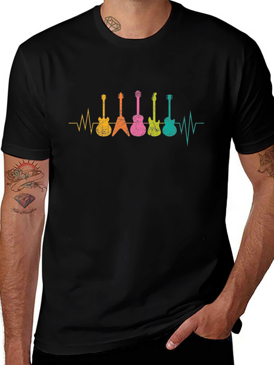Guitar Heartbeat T-Shirt - Music Lover Tee
