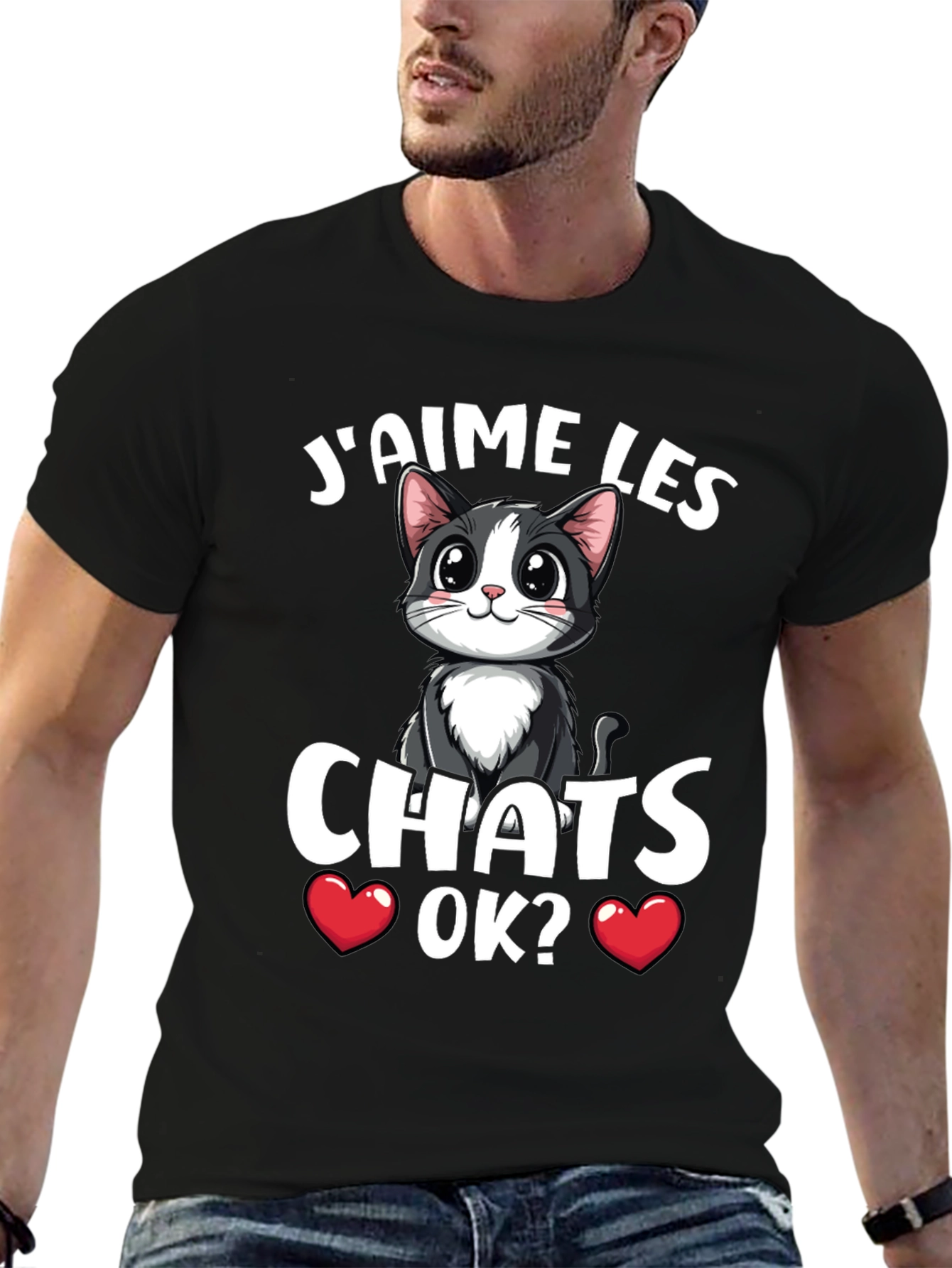 Jaime Les Chats OK? Cat Lover Graphic T-Shirt