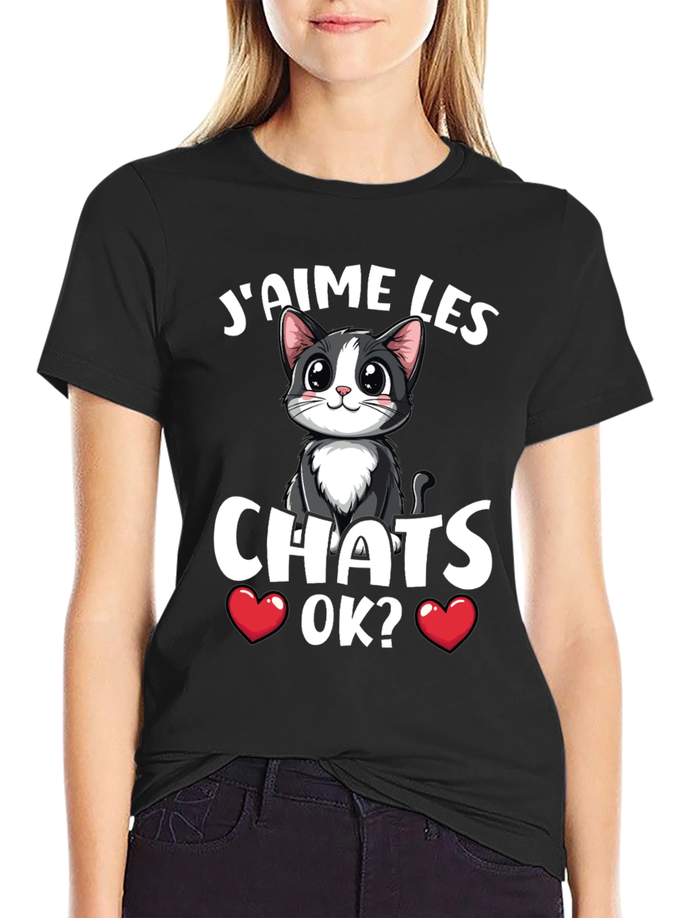 Jaime Les Chats OK? Cat Lover Graphic T-Shirt