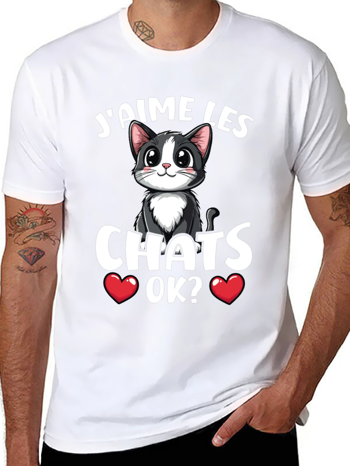 Jaime Les Chats OK? Cat Lover Graphic T-Shirt