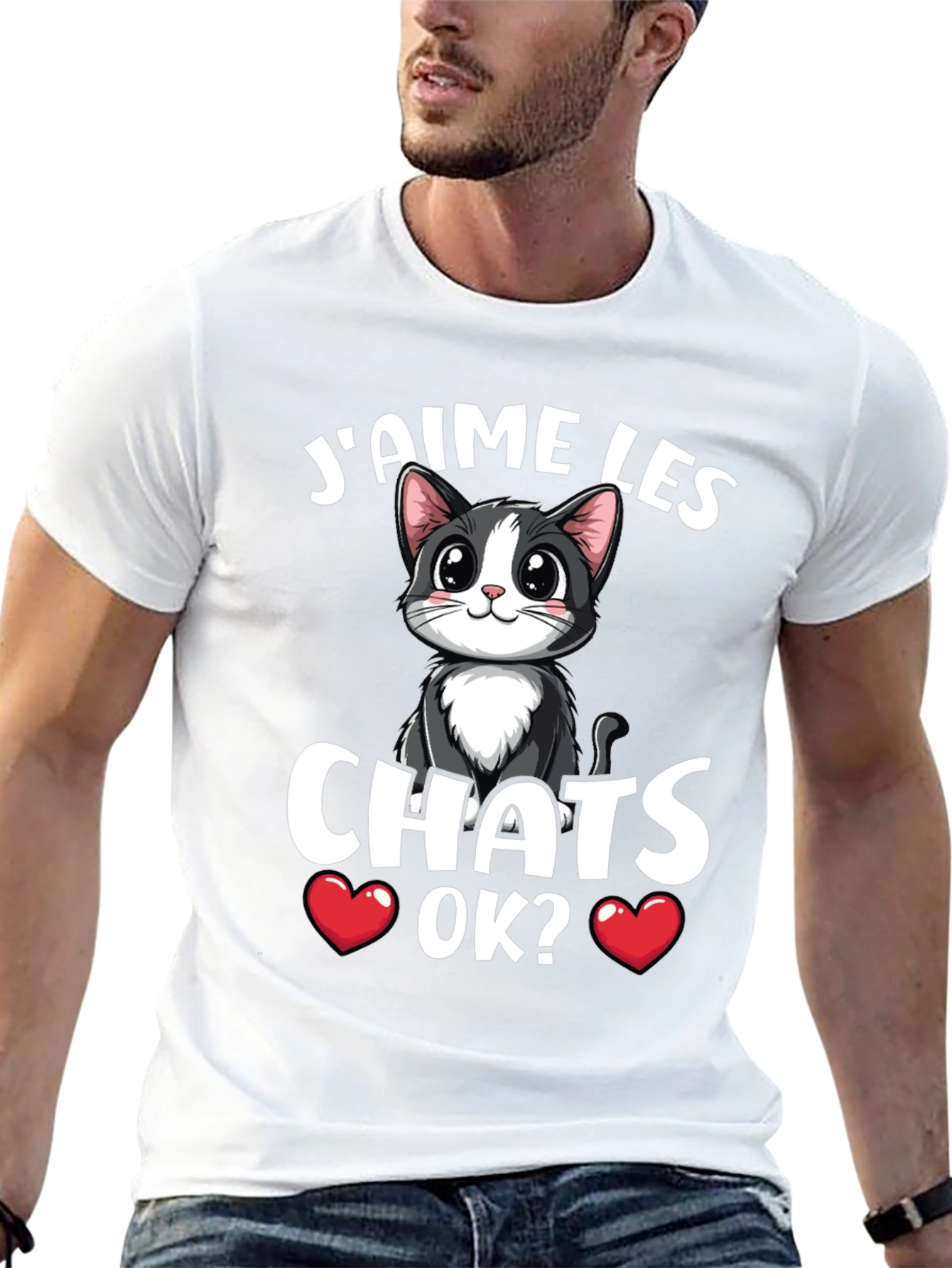 Jaime Les Chats OK? Cat Lover Graphic T-Shirt