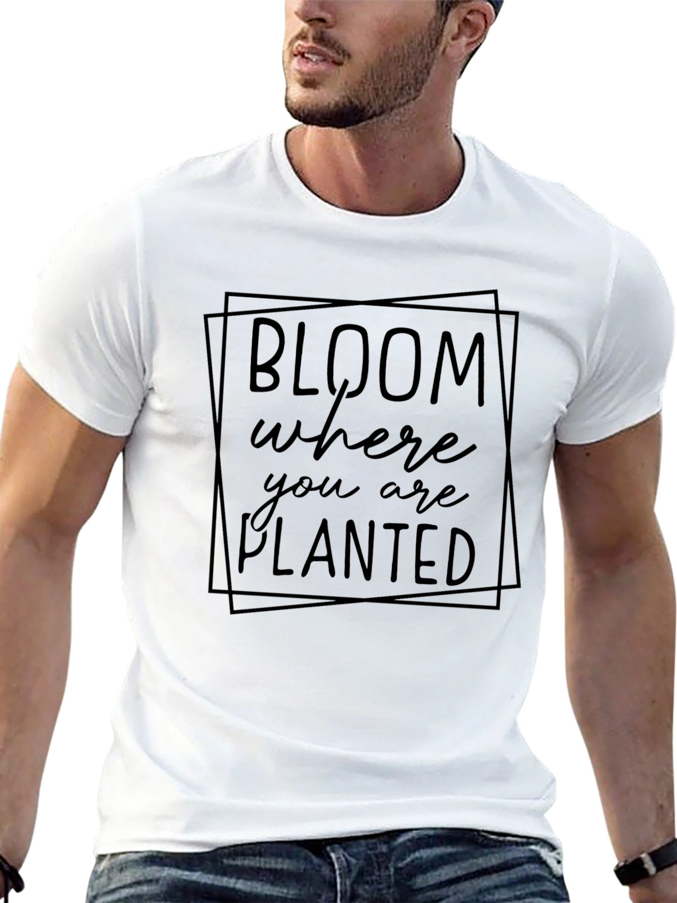 Bloom Where You Are Planted Black T-Shirt