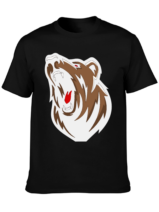 Black T-Shirt with Bear Graphic