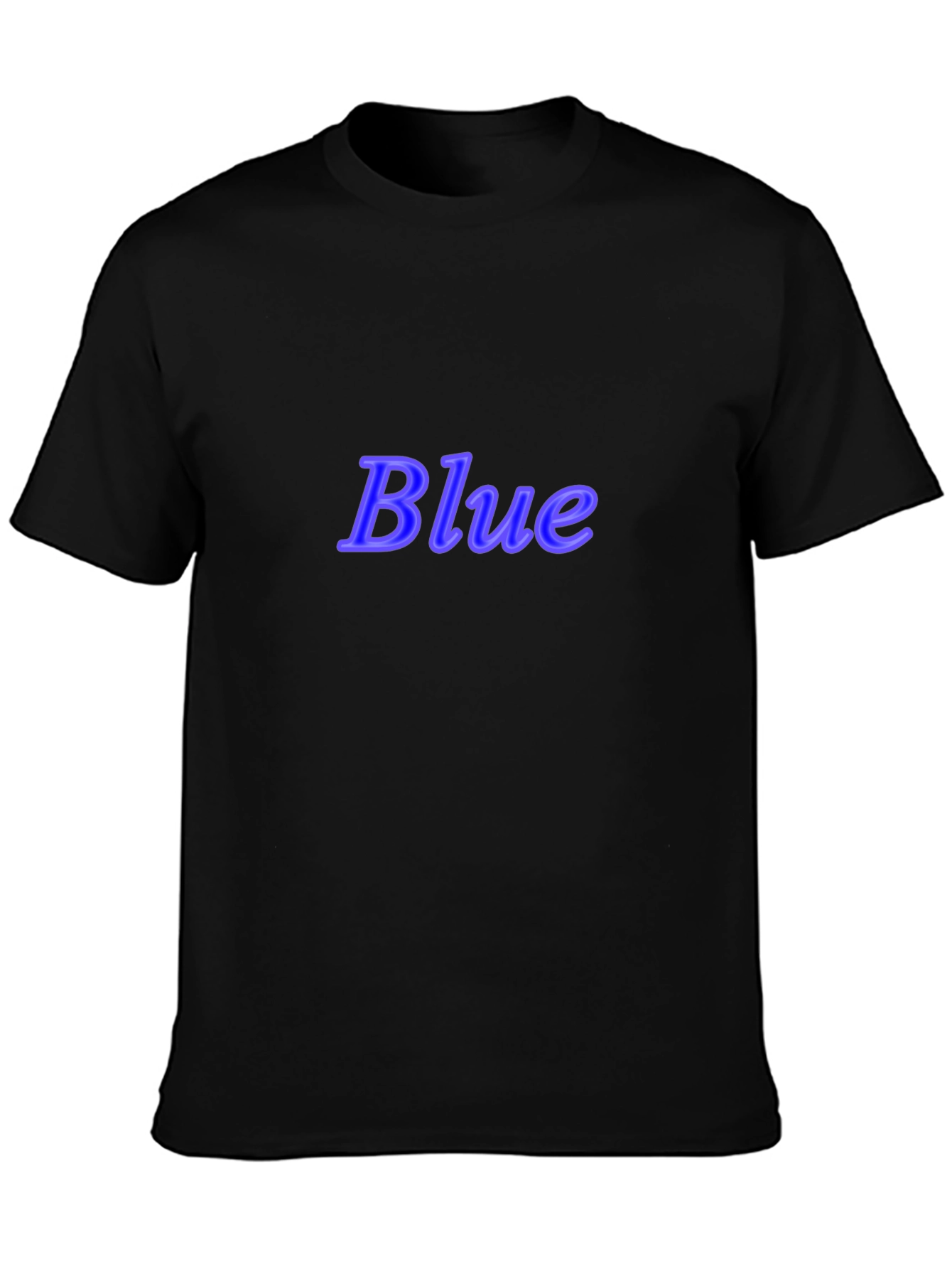 Stylish Black T-Shirt with Blue Text