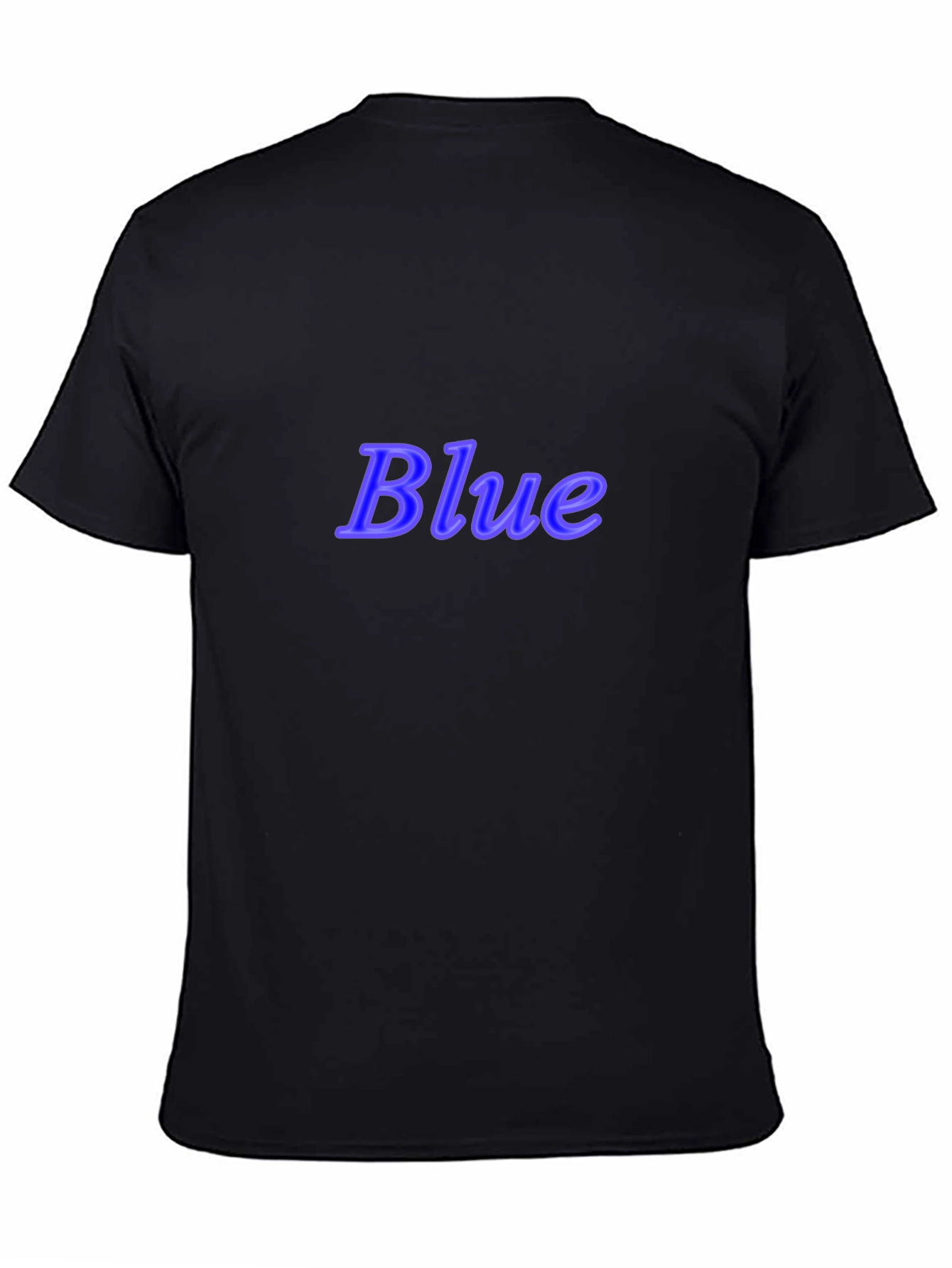 Stylish Black T-Shirt with Blue Text